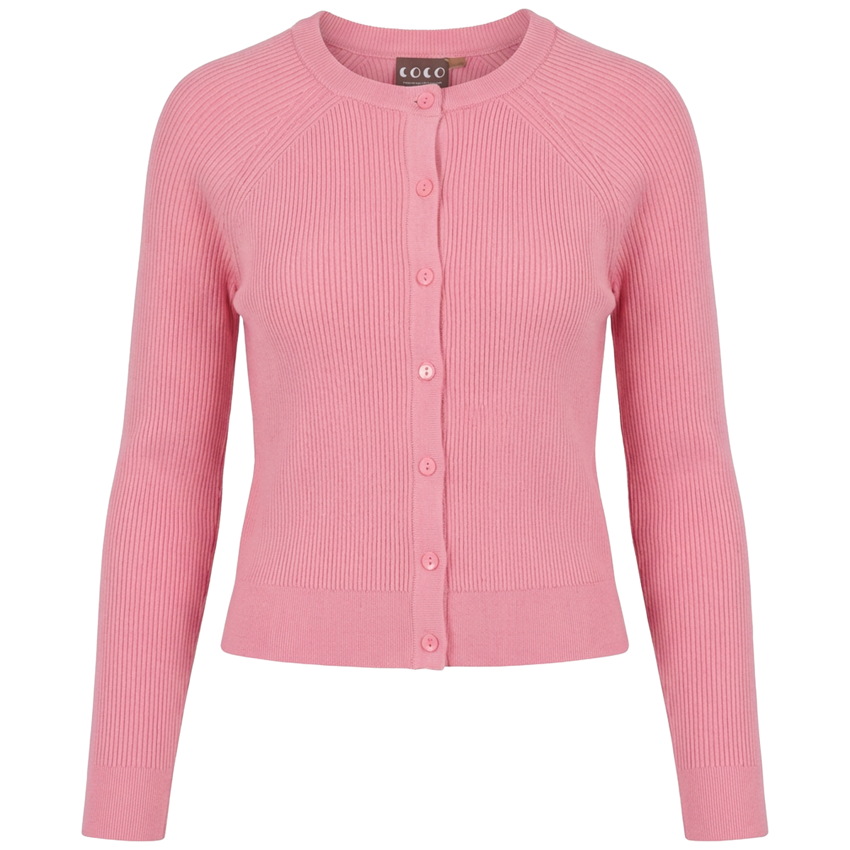 Cropped Knit Cardigan in Fresh Pink by Coco