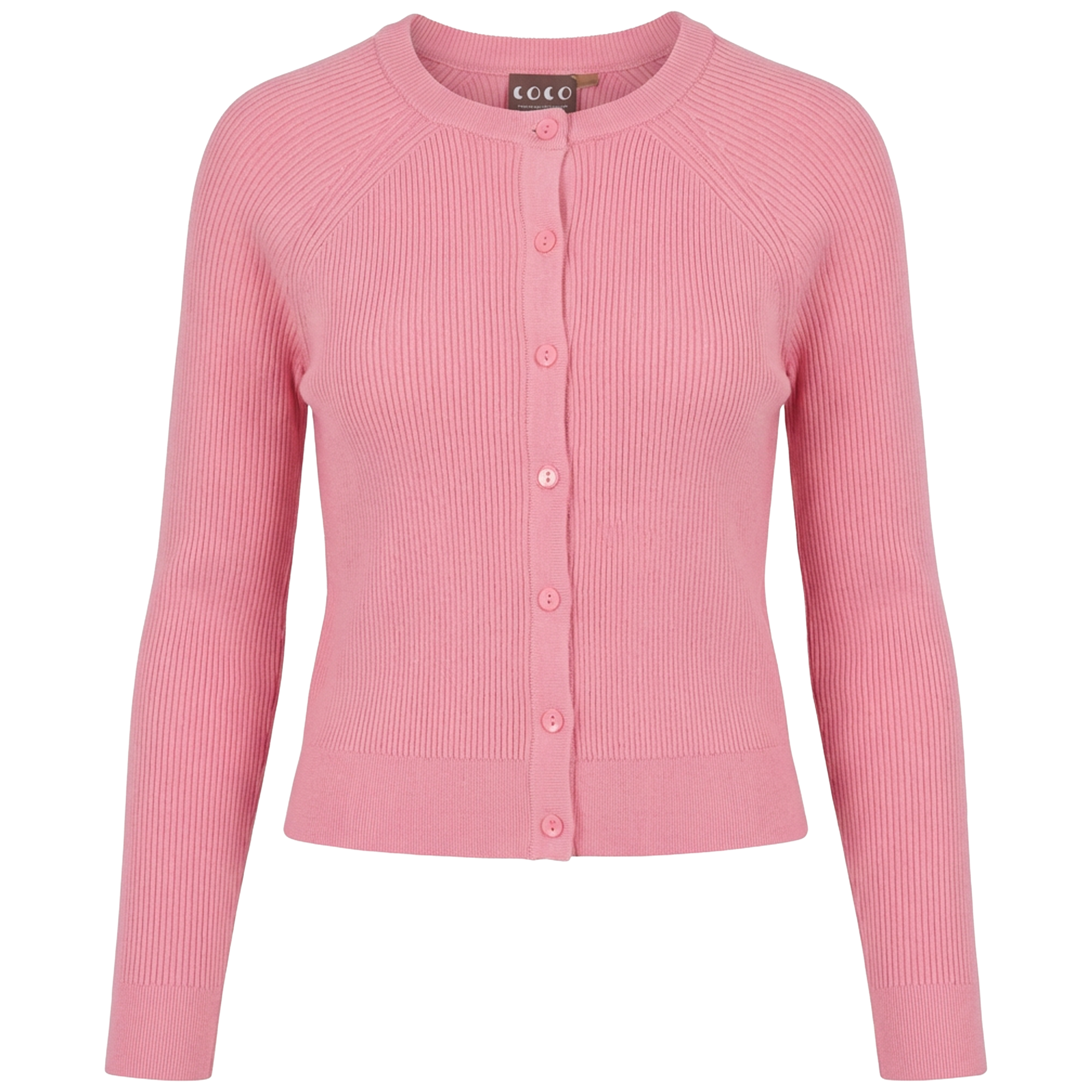 Cropped Knit Cardigan in Fresh Pink by Coco