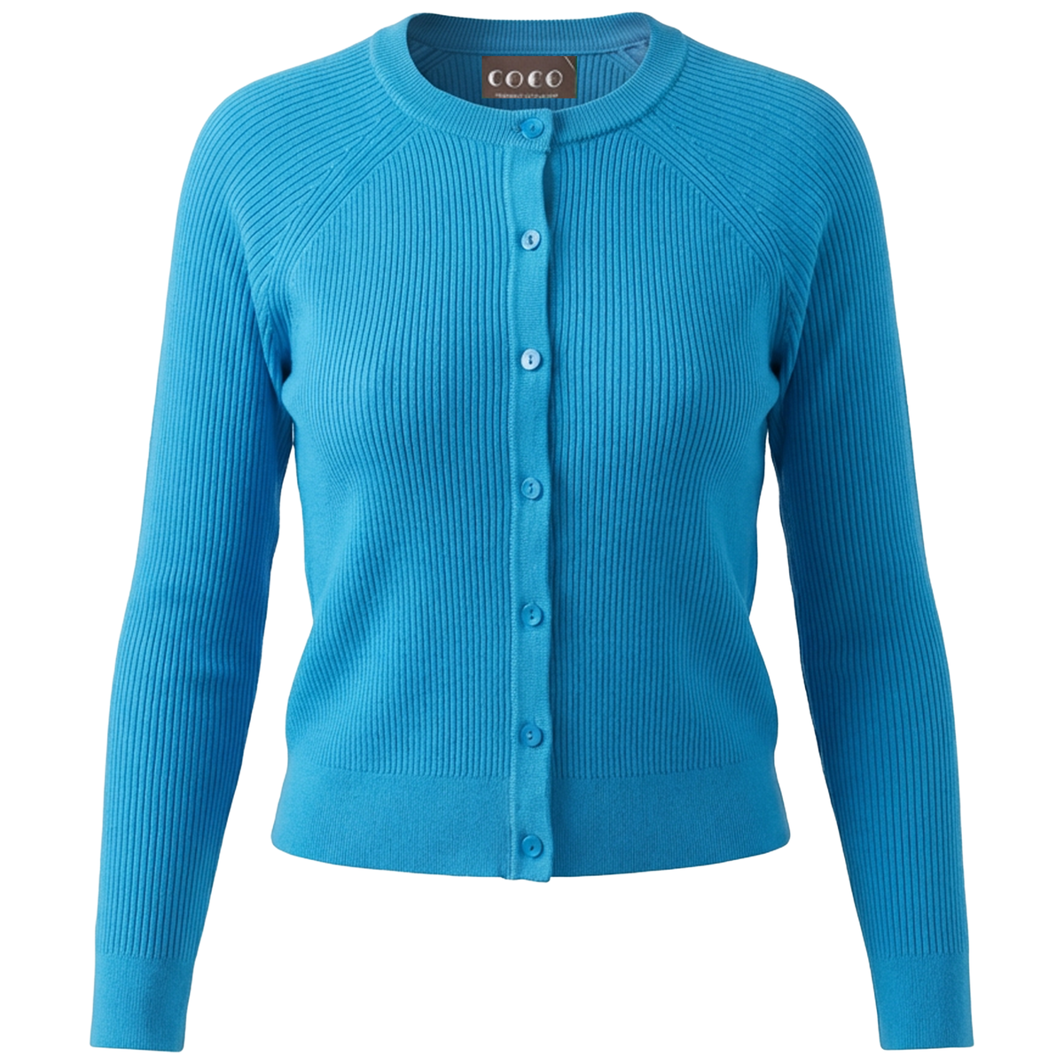 Cropped Knit Cardigan in Malibu Blue by Coco