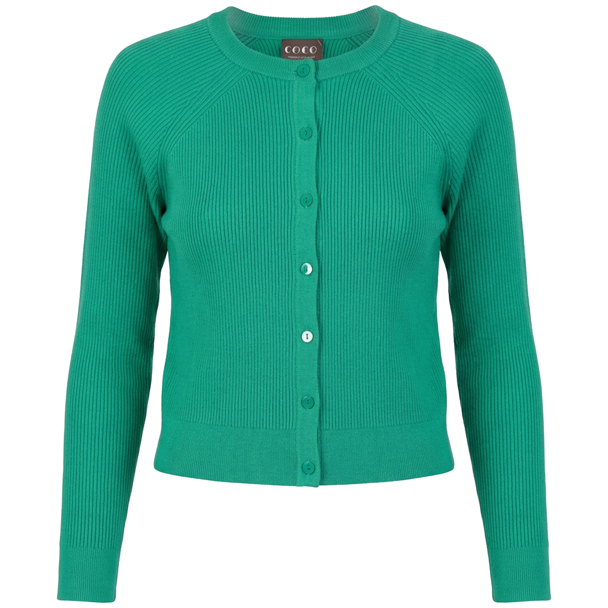 Cropped Knit Cardigan in Sea Green by Coco