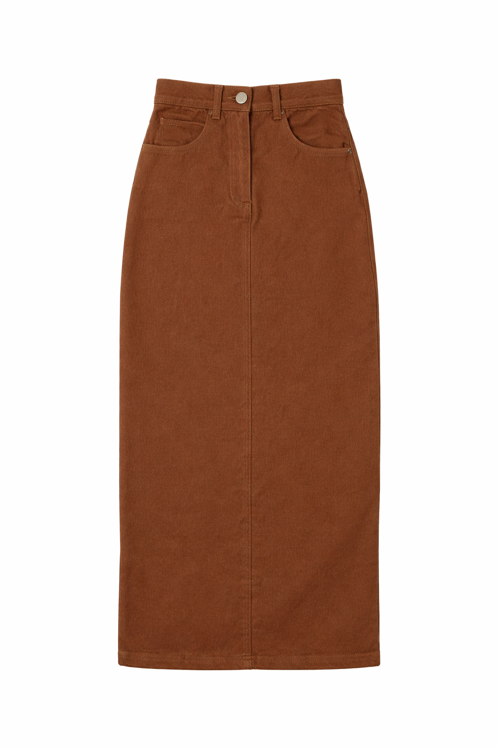 Maxi Fly Front Ulla Skirt in Cognac by Ulla Maxi