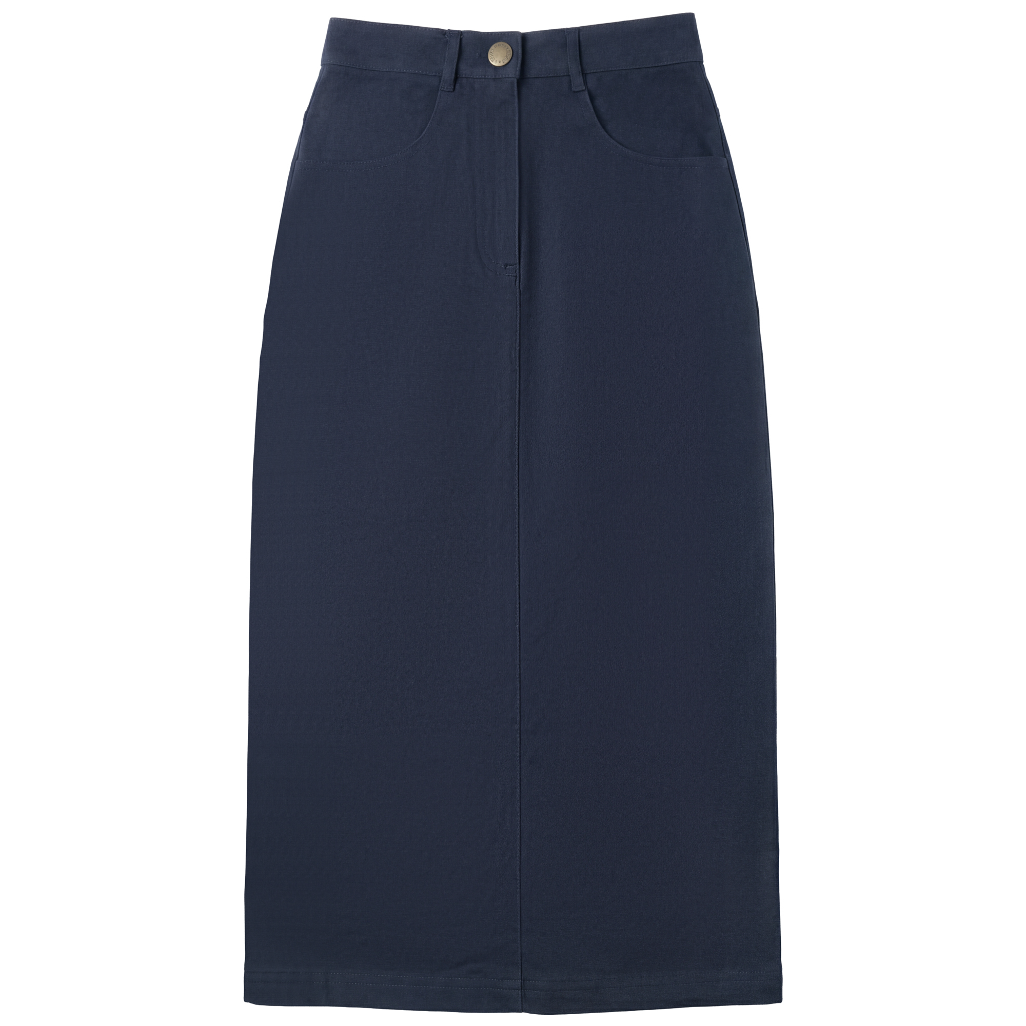 Maxi Fly Front Ulla Skirt in Navy by Ulla Maxi