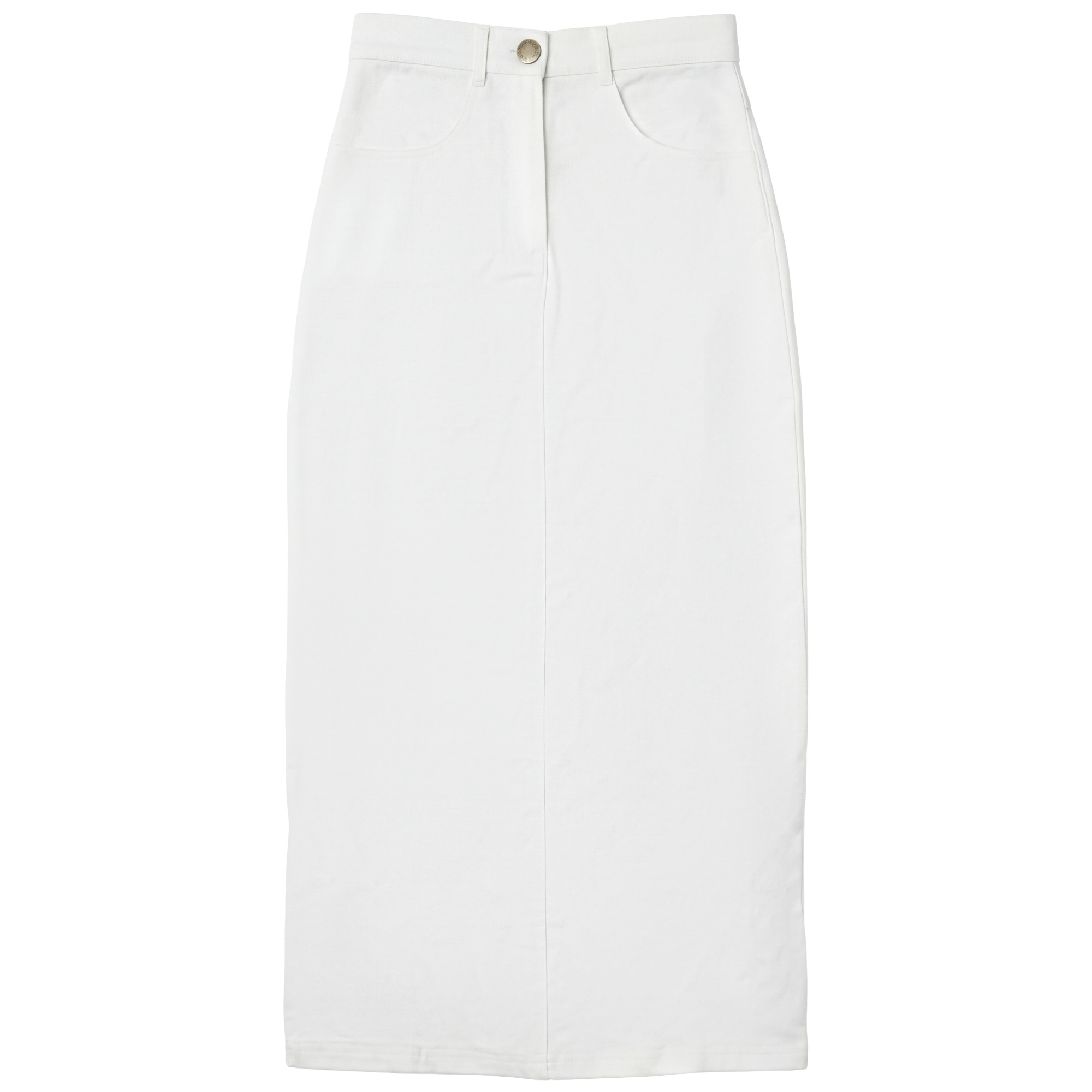 Maxi Fly Front Ulla Skirt in White by Ulla Maxi