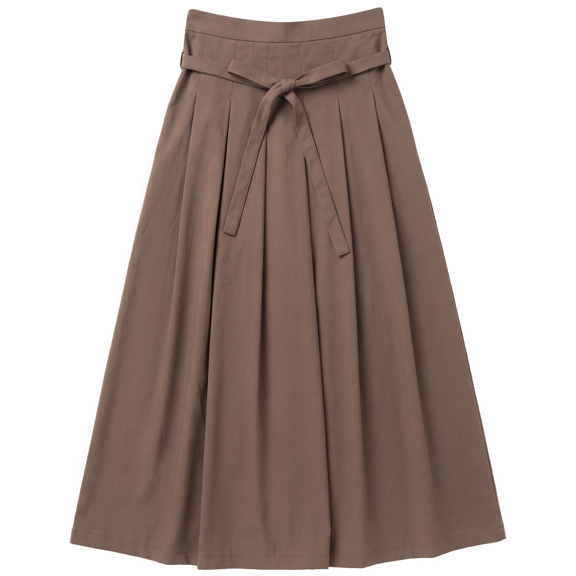 Cotton Midi Pleated Skirt in Espresso by E.U.X. Exclusive