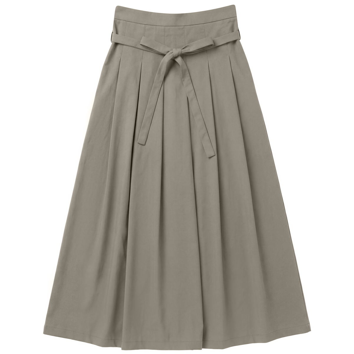 Cotton Midi Pleated Skirt in Stone by E.U.X. Exclusive