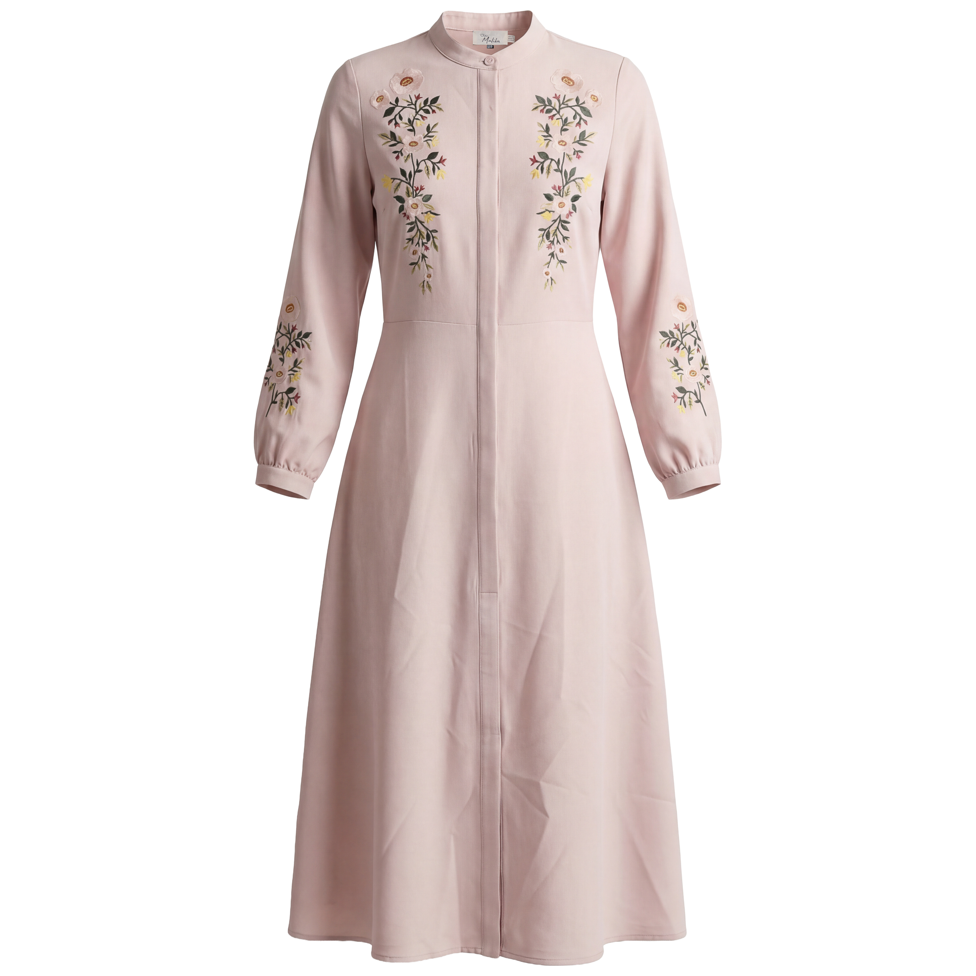 Embroidered Shirt Dress in Pale Blush by Club Malibu