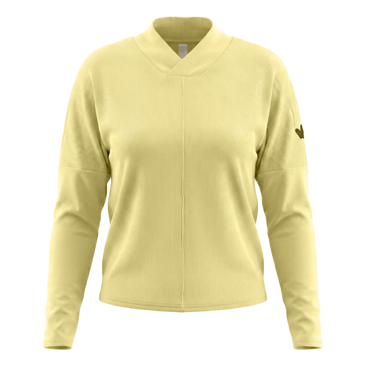 Ribbed V Neck Sweatshirt Combo in Lime Light by Positive