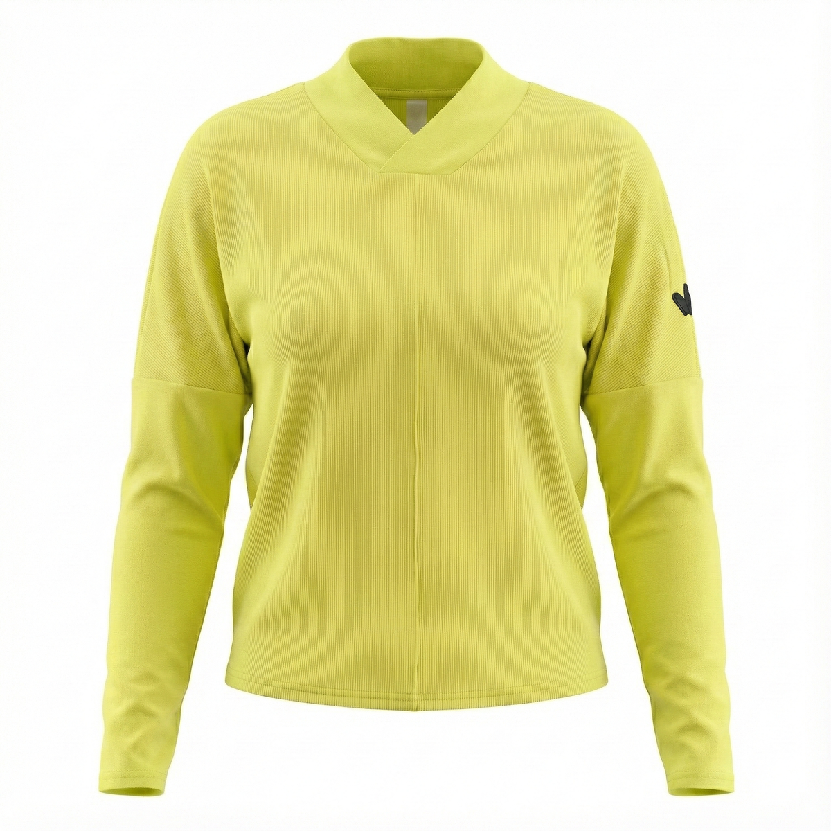 Ribbed V Neck Sweatshirt Combo in Neon by Positive