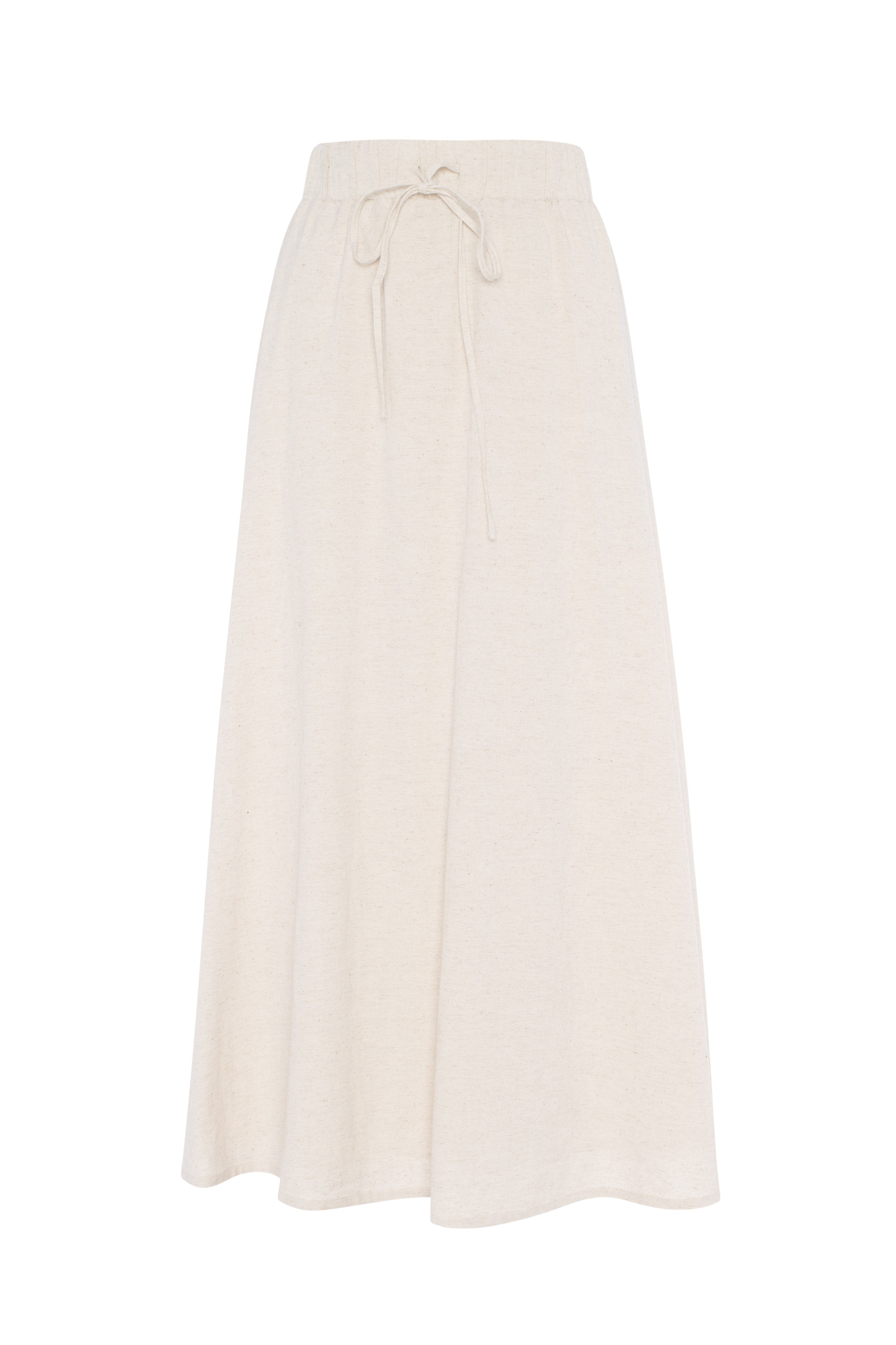 Linen Maxi Pull On Skirt in Stone by The Norway Club