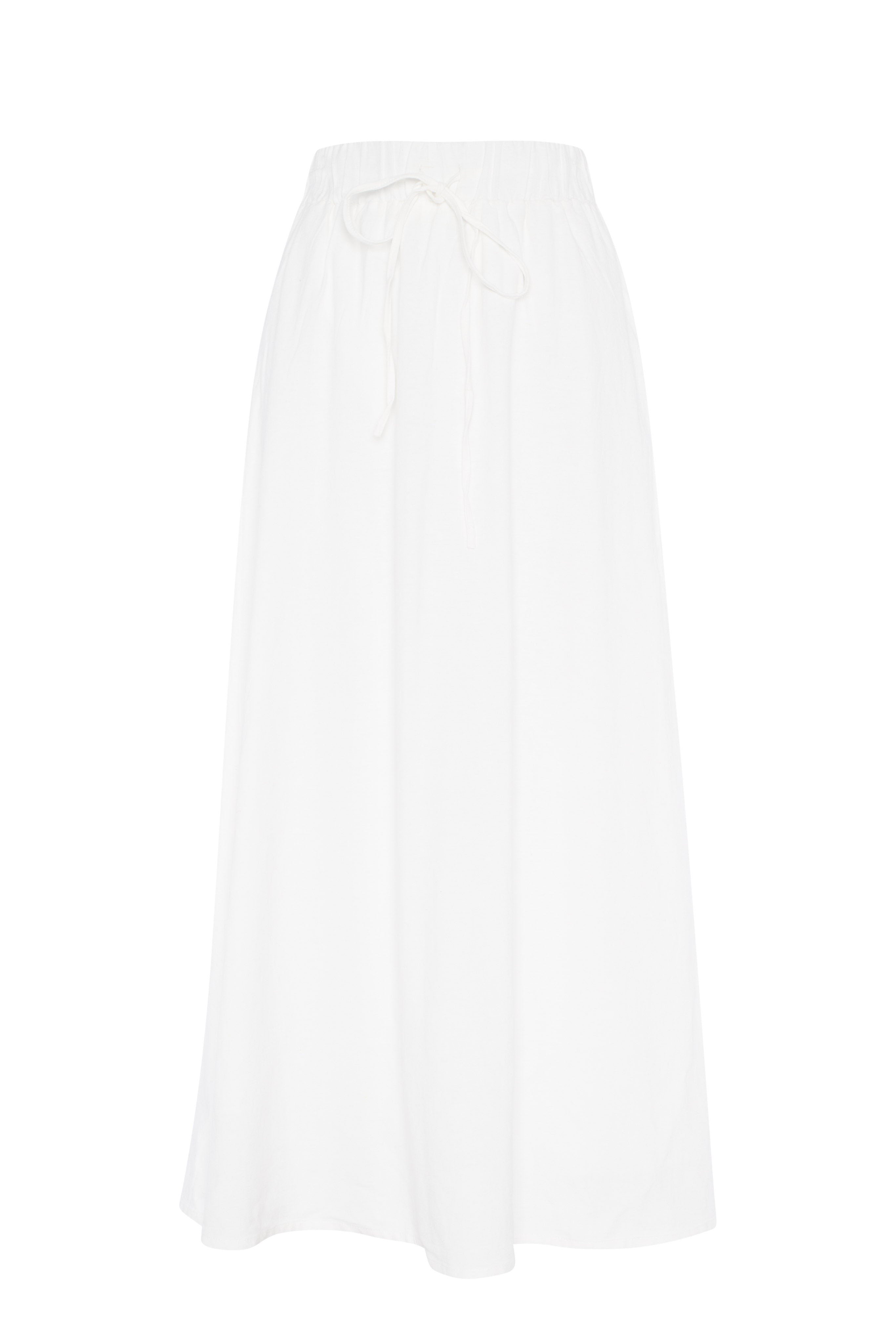 Linen Maxi Pull On Skirt in White by The Norway Club