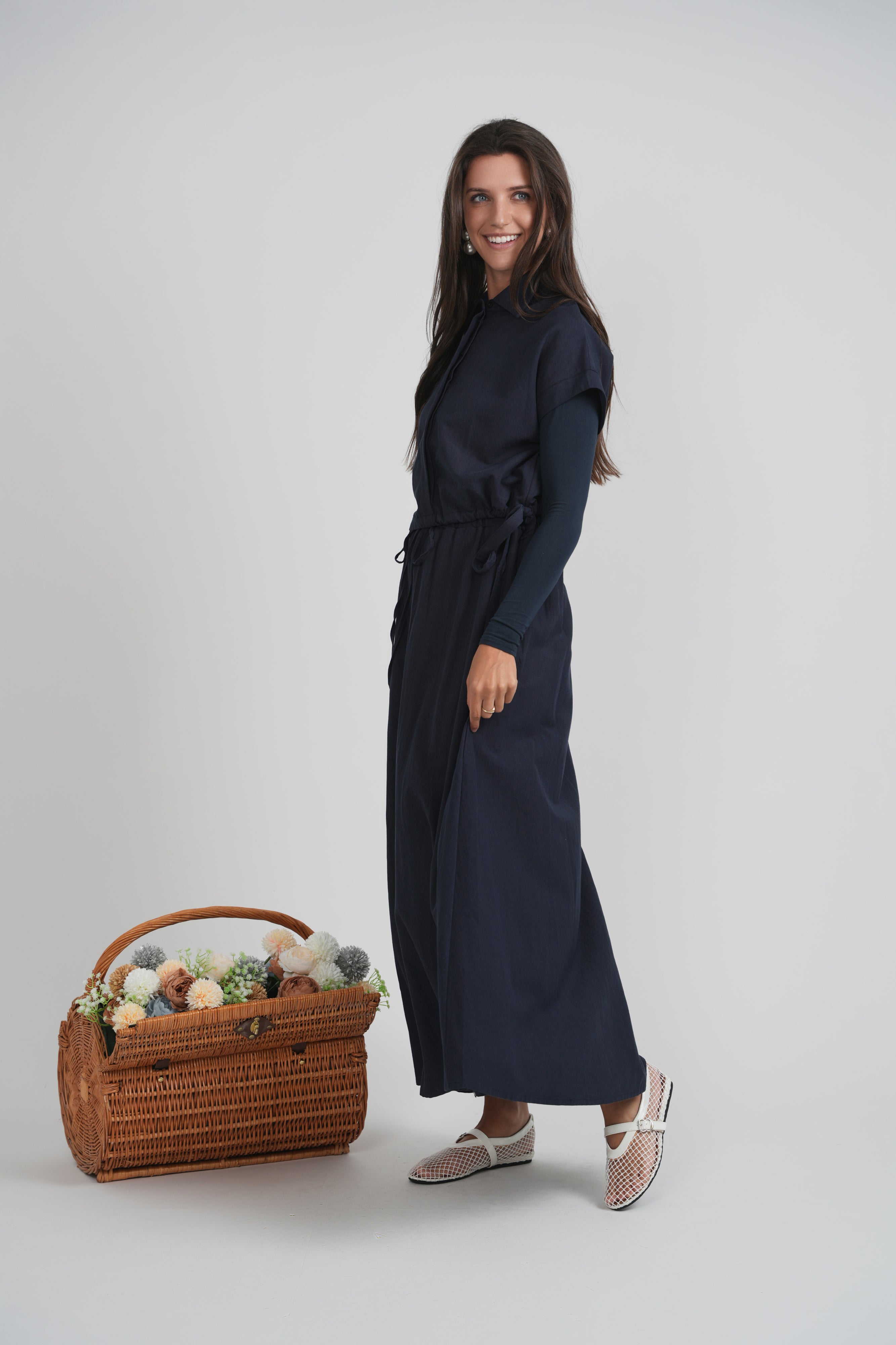 Linen Maxi Pull On Skirt in by The Norway Club