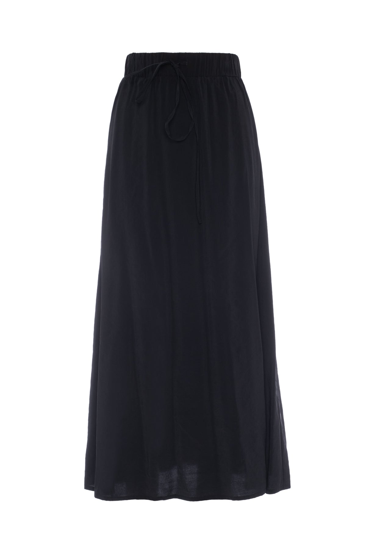 Copper Tencel Maxi Skirt in Black by Versatile