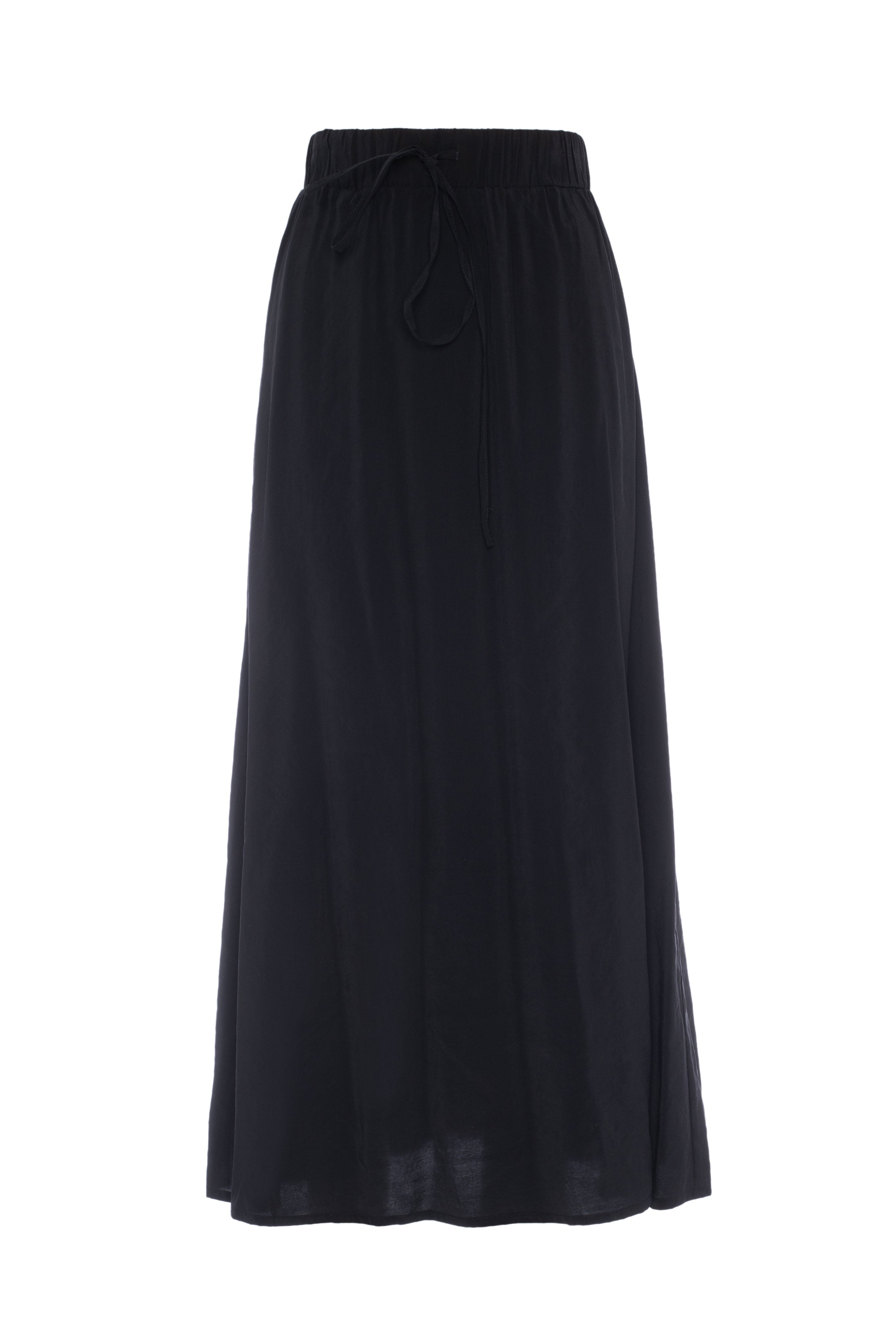 Copper Tencel Maxi Skirt in Black by Versatile