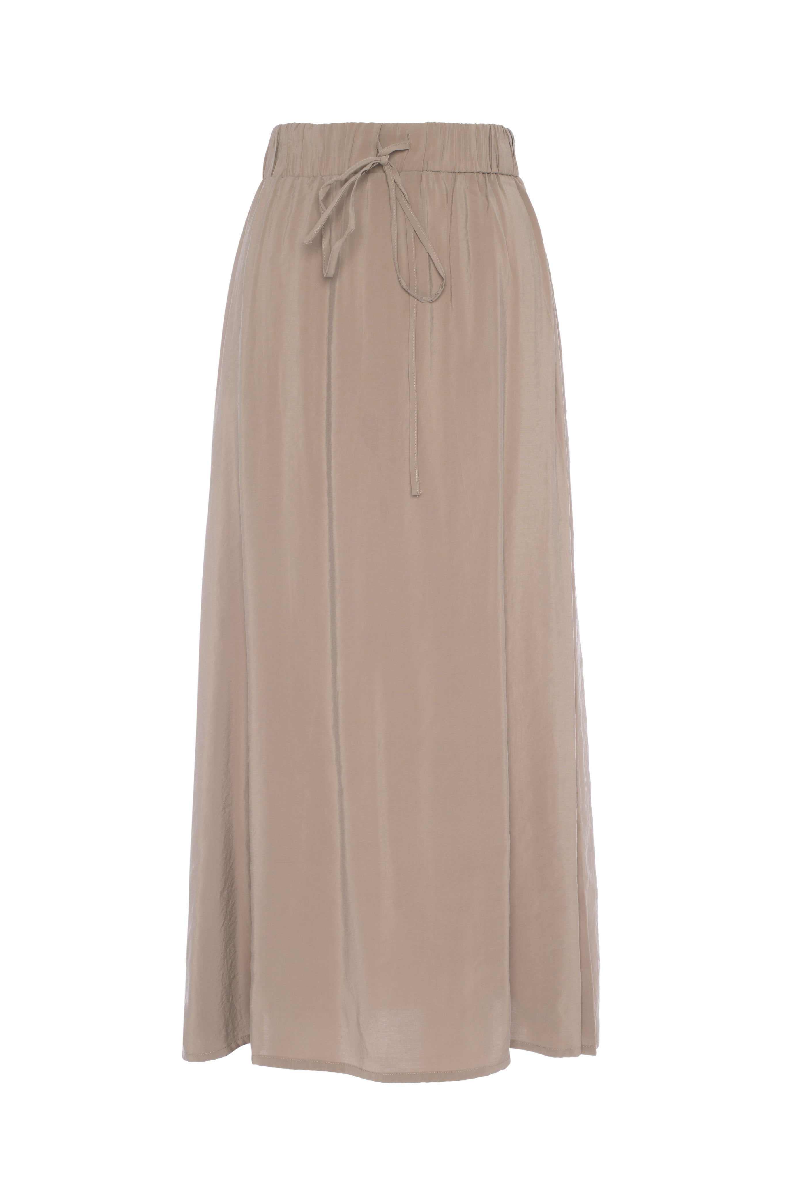 Copper Tencel Maxi Skirt in Taupe by Versatile