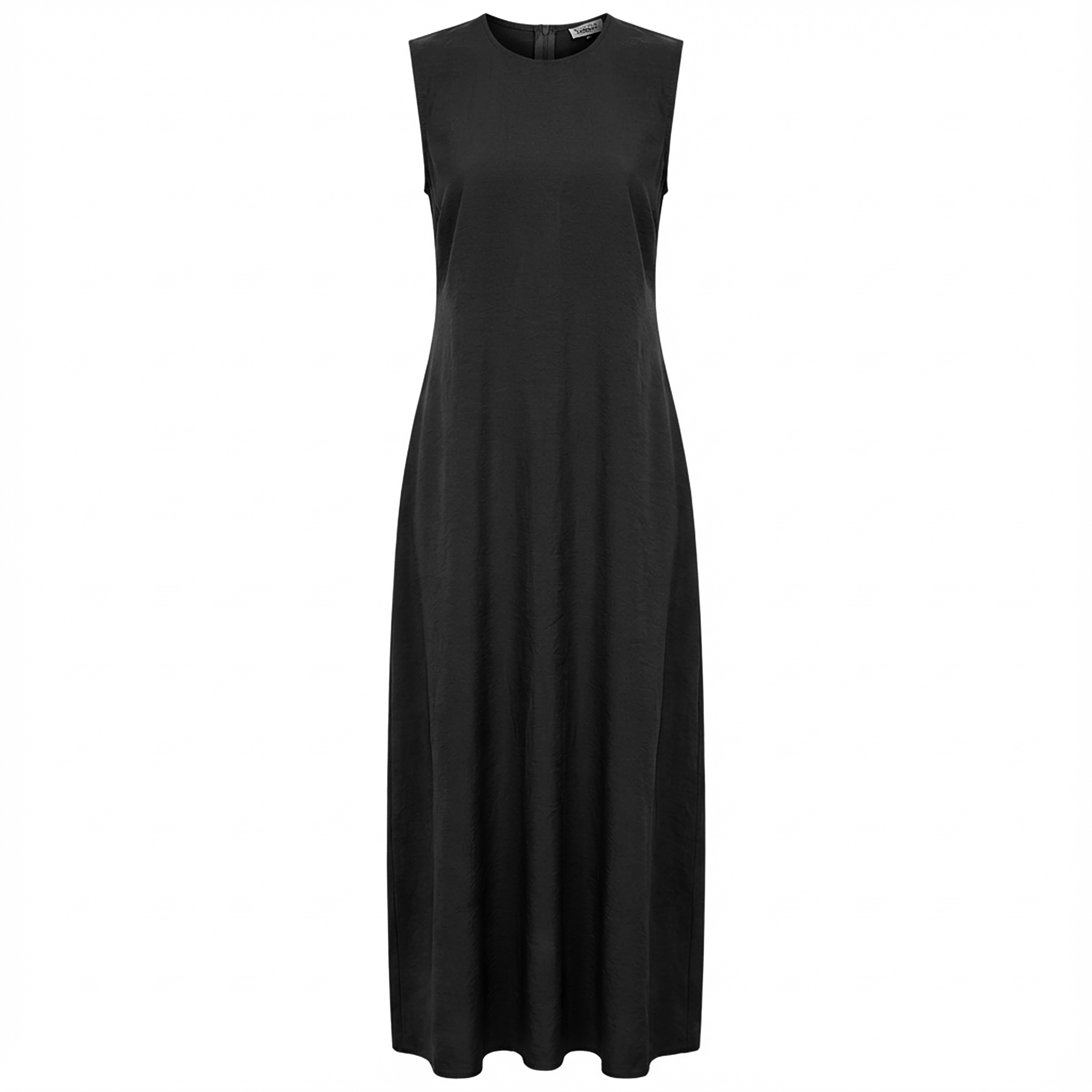 Copper Tencel Maxi Crew Neck Jumper in Black by Versatile