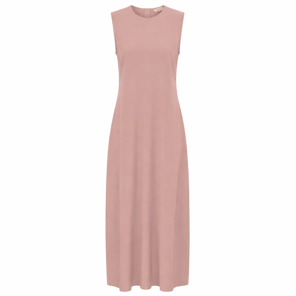 Copper Tencel Maxi Crew Neck Jumper in Blush by Versatile