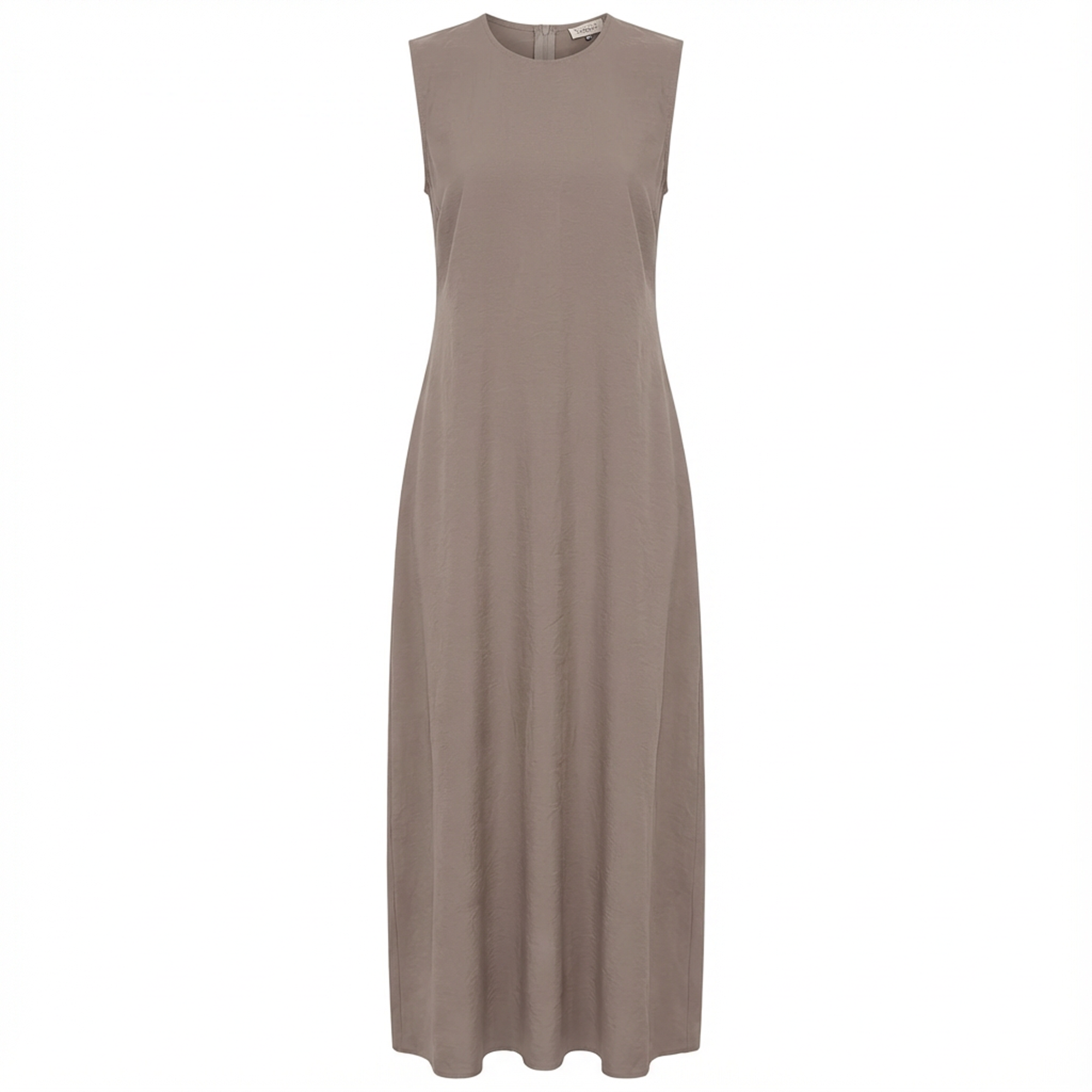 Copper Tencel Maxi Crew Neck Jumper in Taupe by Versatile