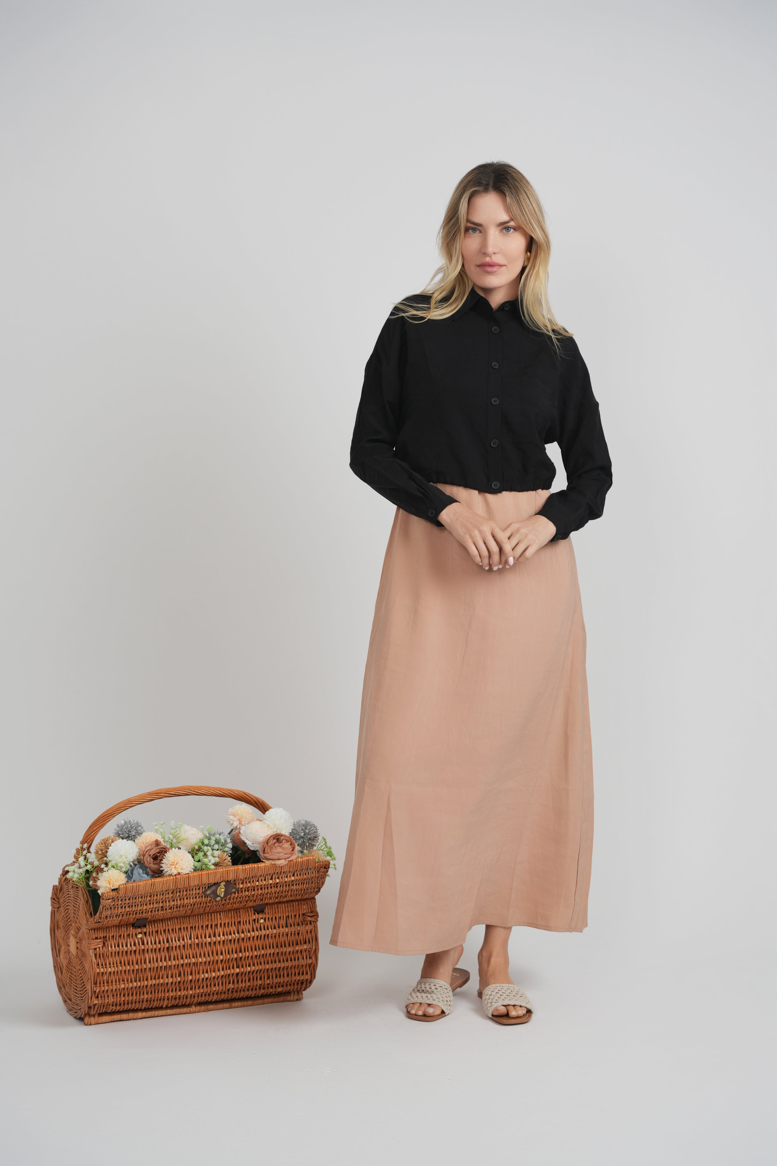 Copper Tencel Maxi Crew Neck Jumper in by Versatile