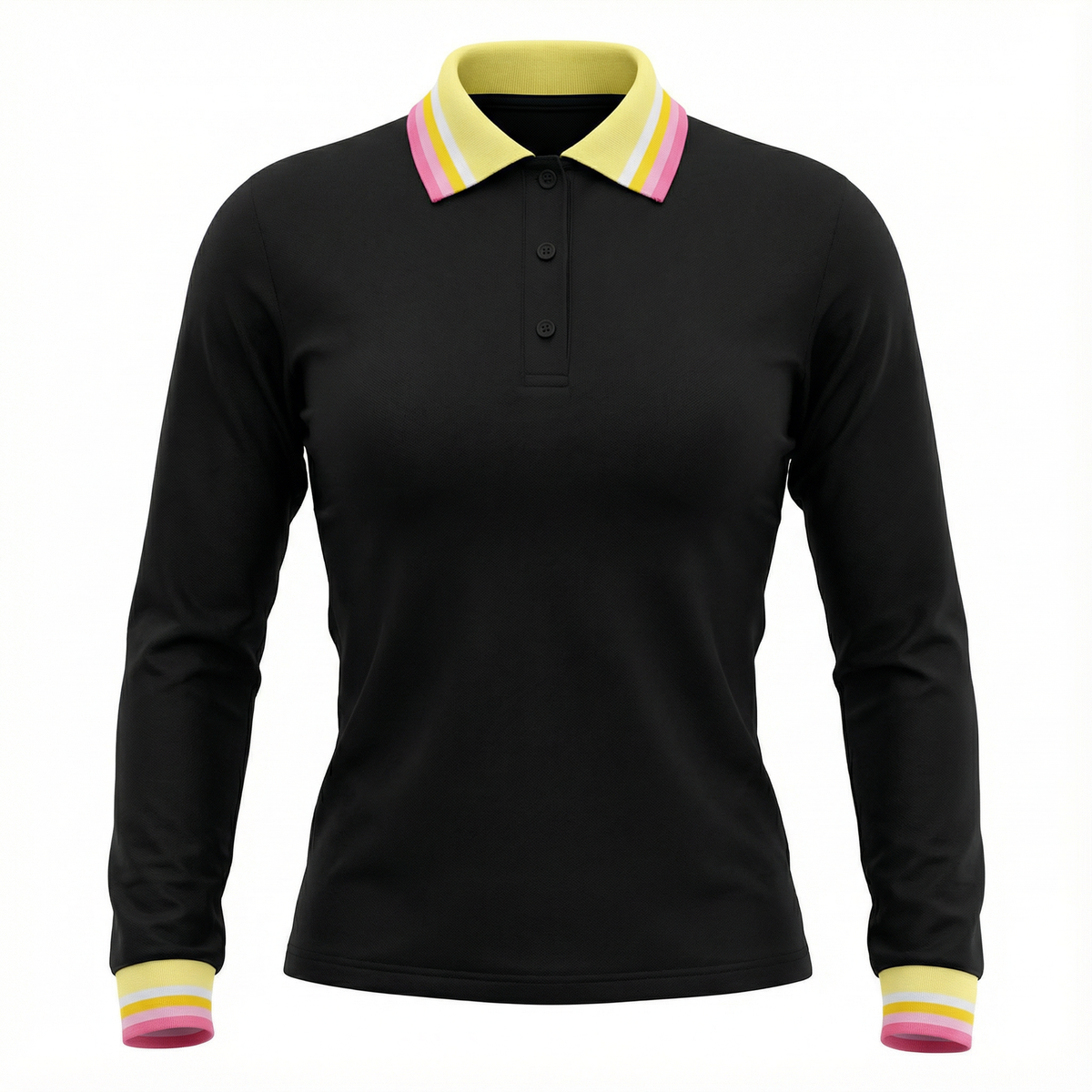 Striped Collar Tee in Black by Spades
