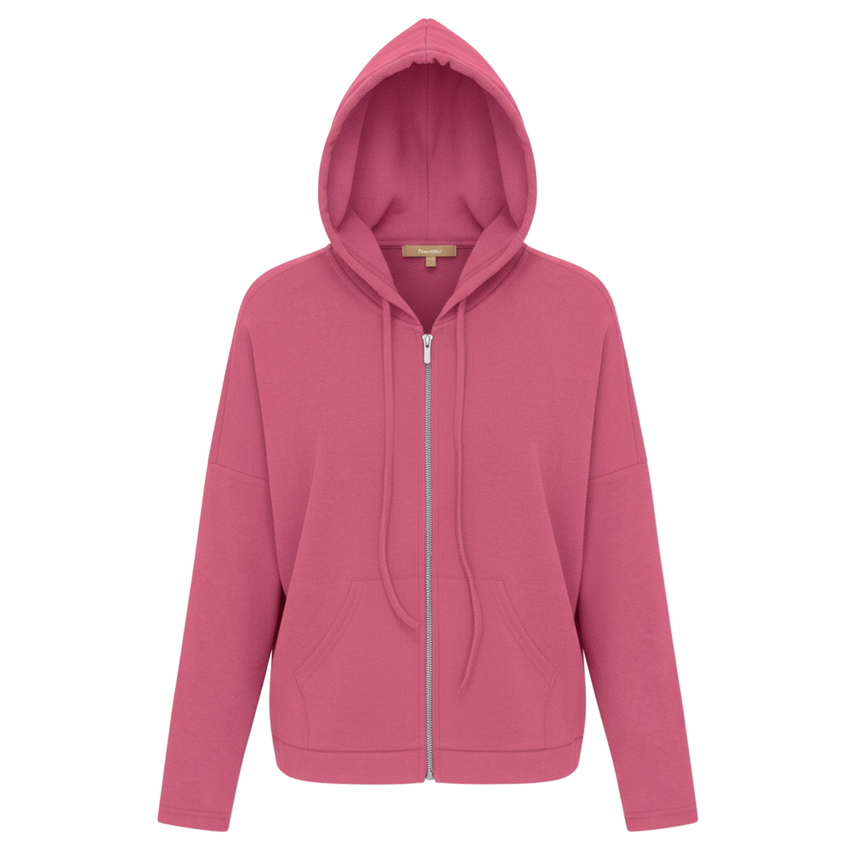 Ribbed Drop Shoulder Hoodie in Berry by Positive