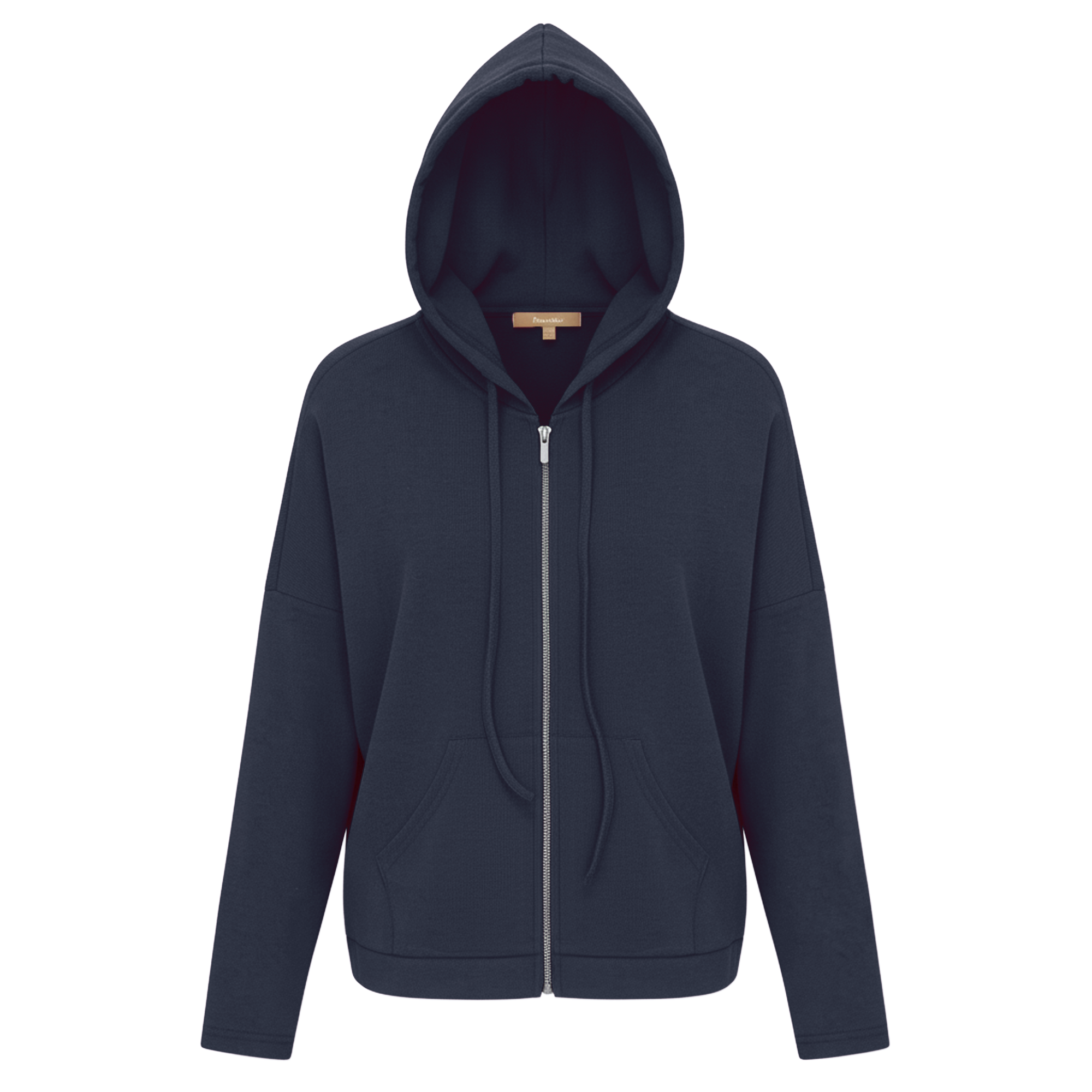 Ribbed Drop Shoulder Hoodie in Dark Navy by Positive