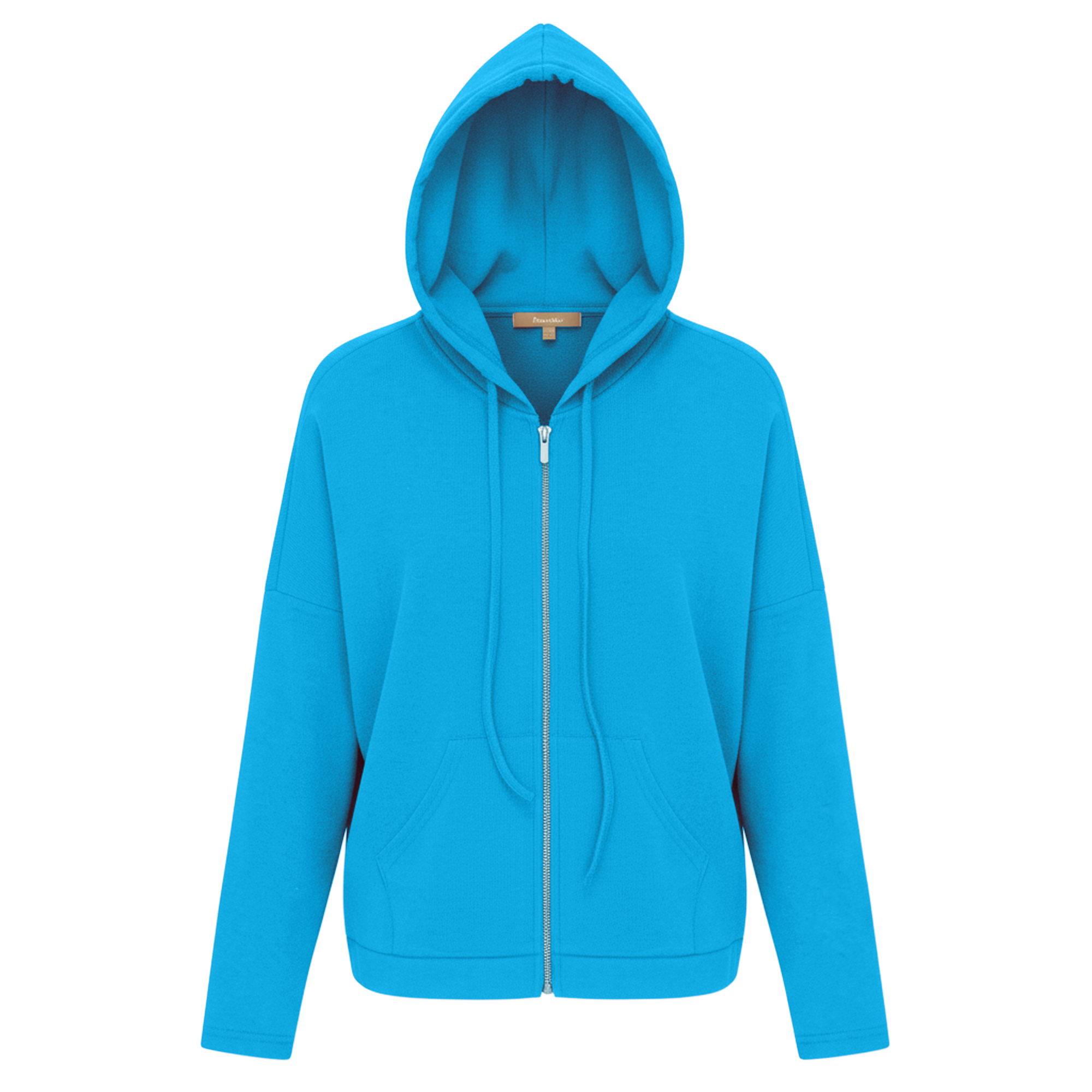 Ribbed Drop Shoulder Hoodie in Vivid Blue by Positive