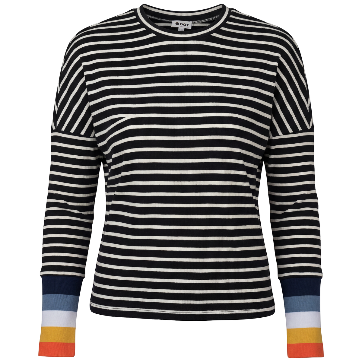 Color Blocked Cuff Tee in Black by Dot