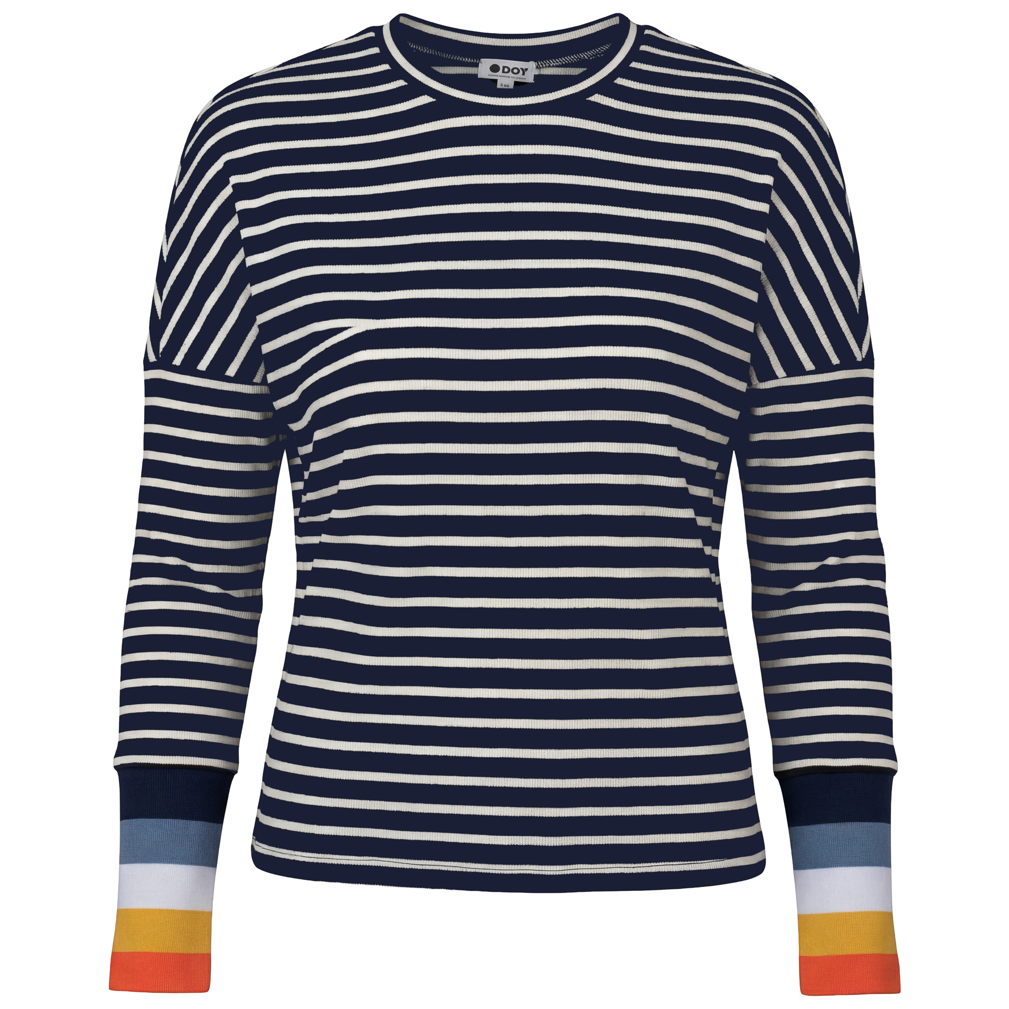 Color Blocked Cuff Tee in Dark Denim by Dot