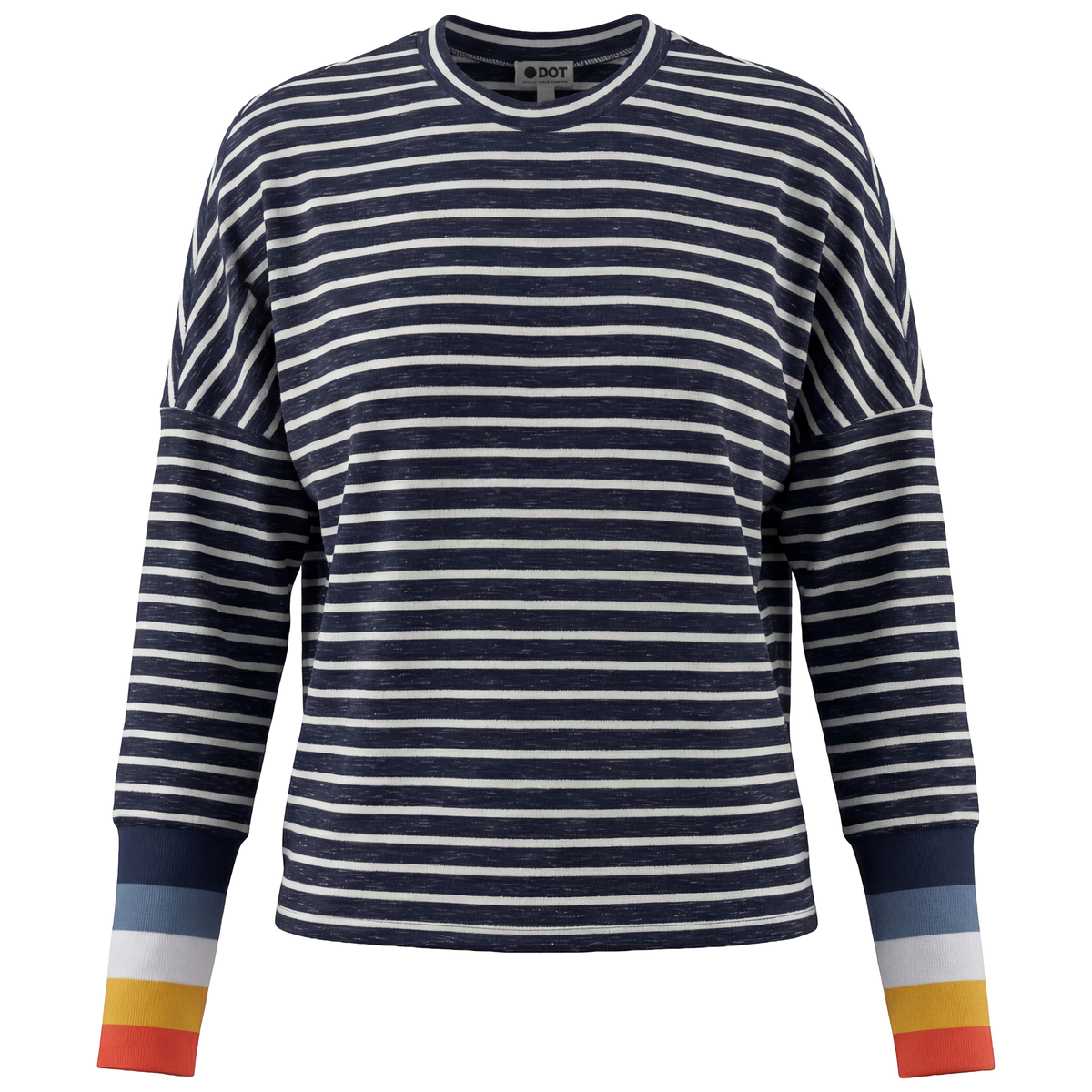 Color Blocked Cuff Tee in Heather Denim by Dot