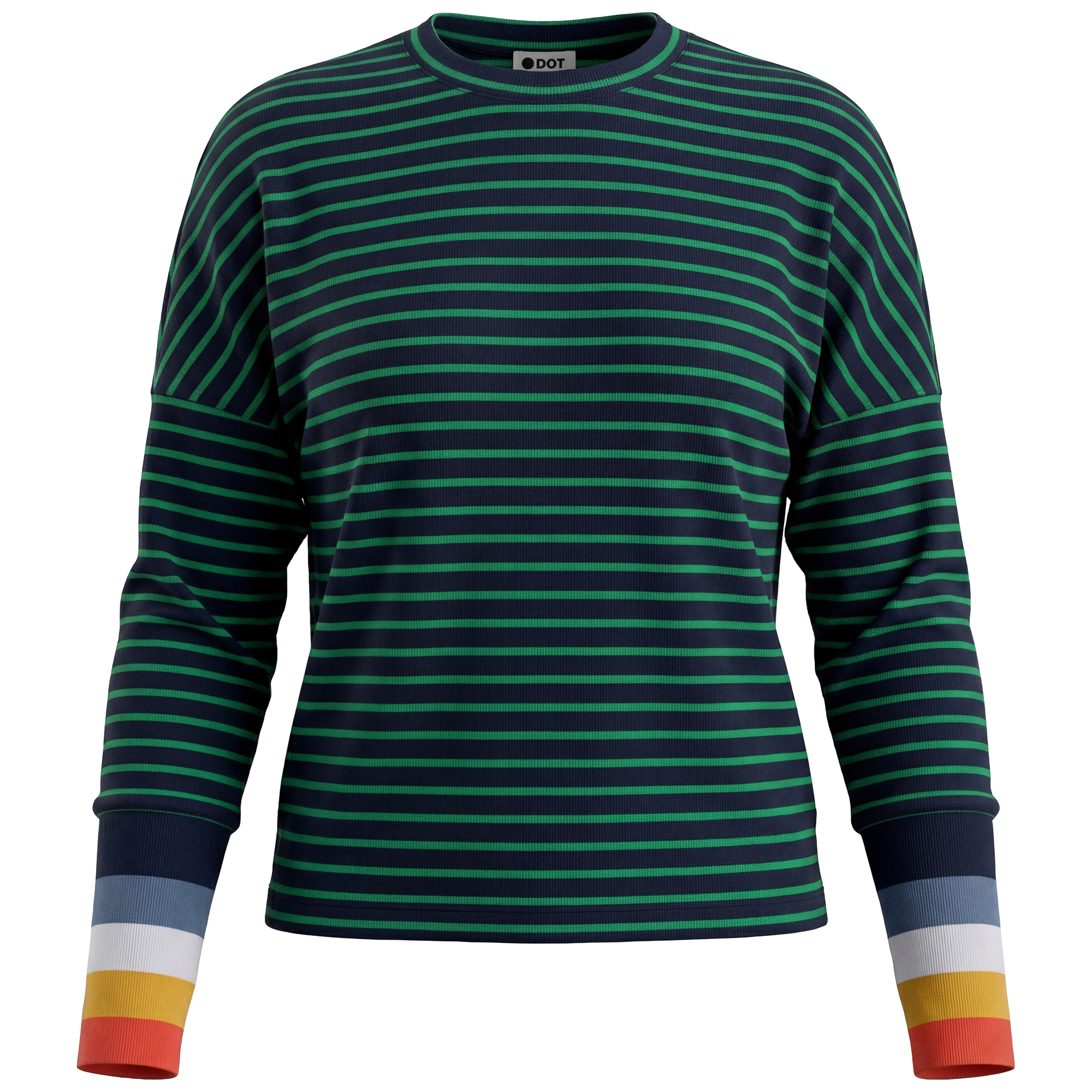 Color Blocked Cuff Tee in Kelly Green by Dot