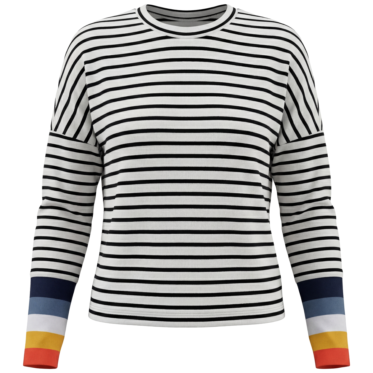 Color Blocked Cuff Tee in White by Dot