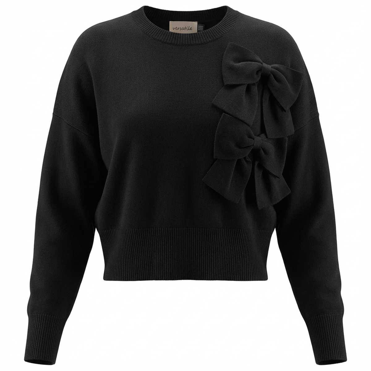Bow Sweater in Black by Versatile