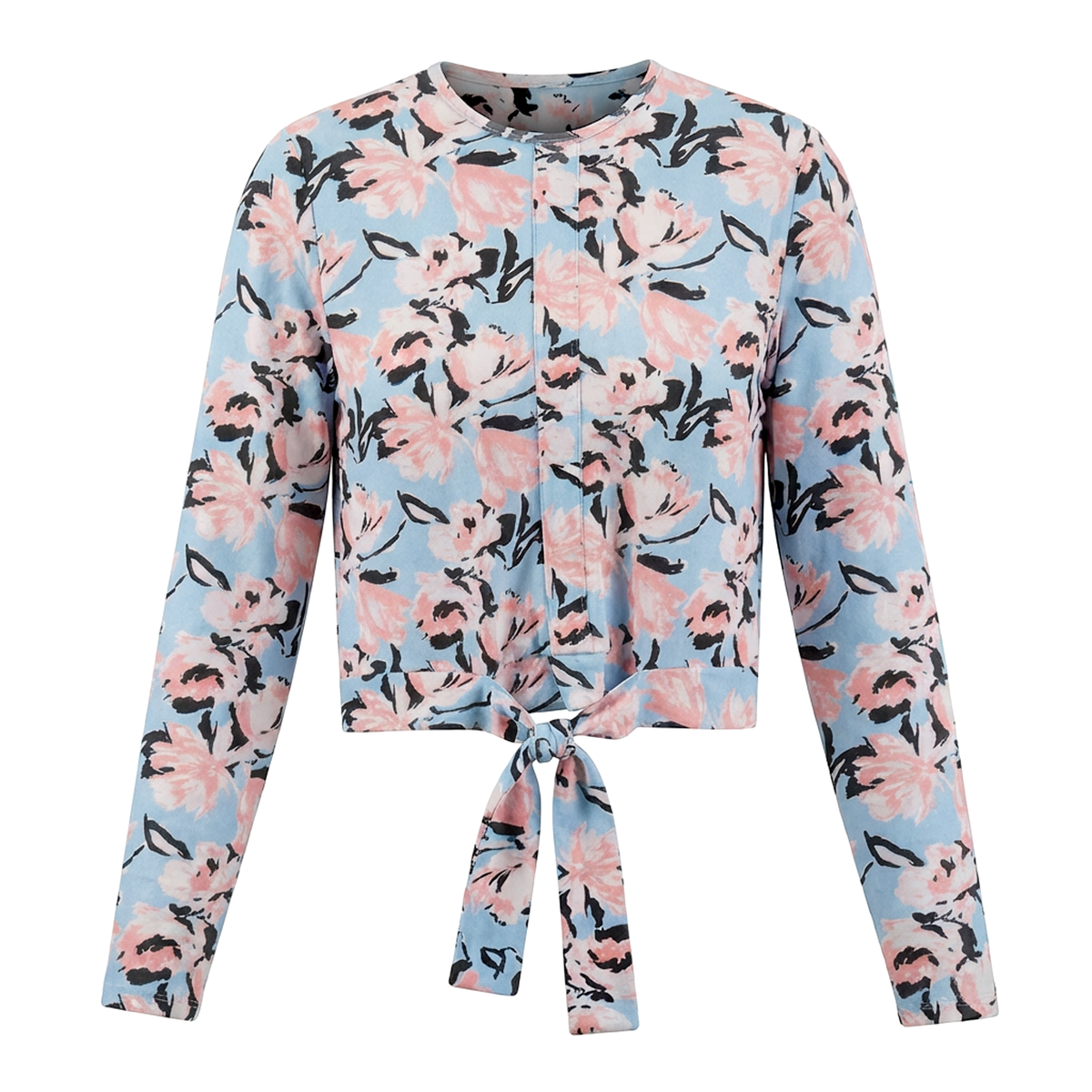Printed Tie Tee in Blue by 24-Jul