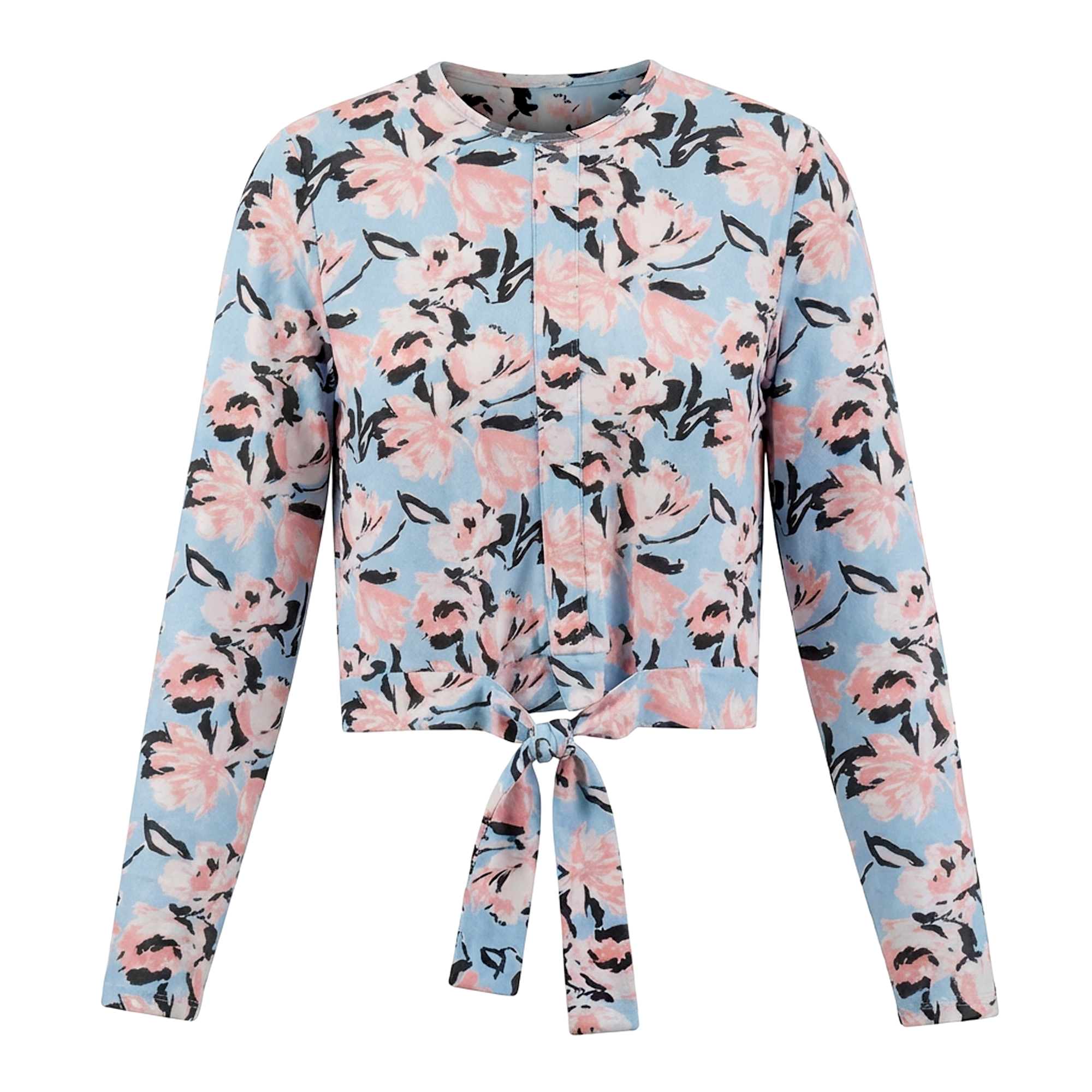 Printed Tie Tee in Blue by 24/7