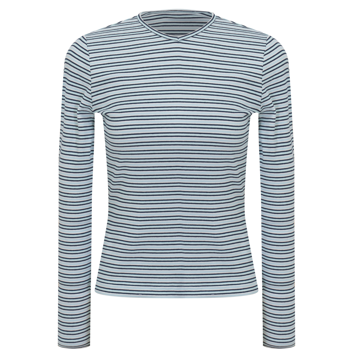V Neck Dolman Striped Tee in Denim by Dot