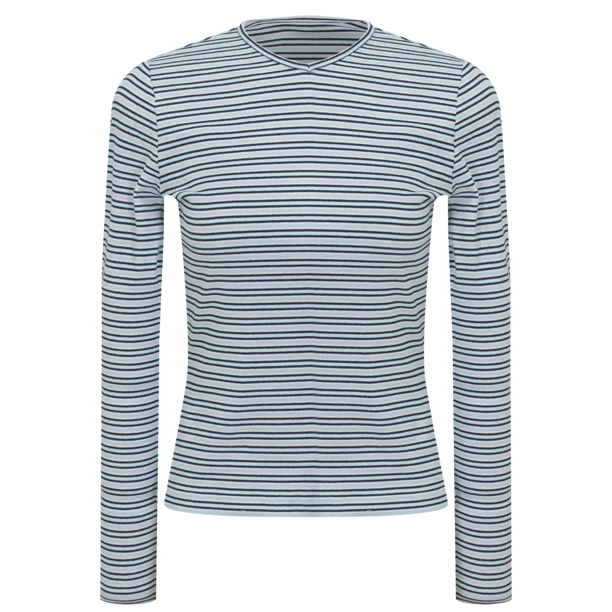 V Neck Dolman Striped Tee in Denim by Dot