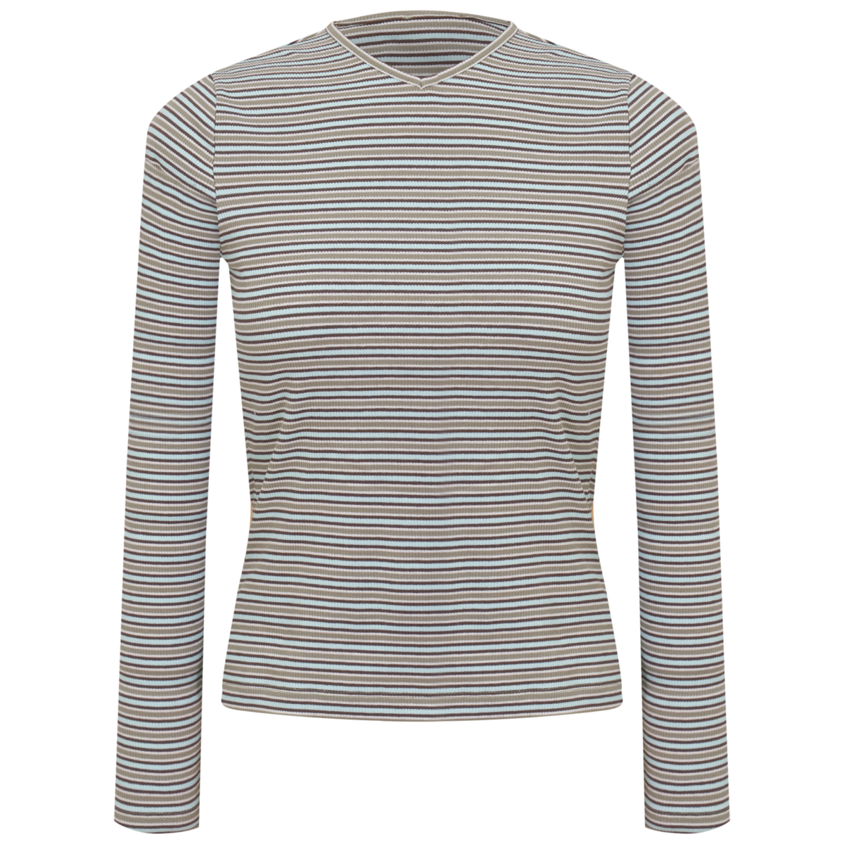 V Neck Dolman Striped Tee in Espresso by Dot