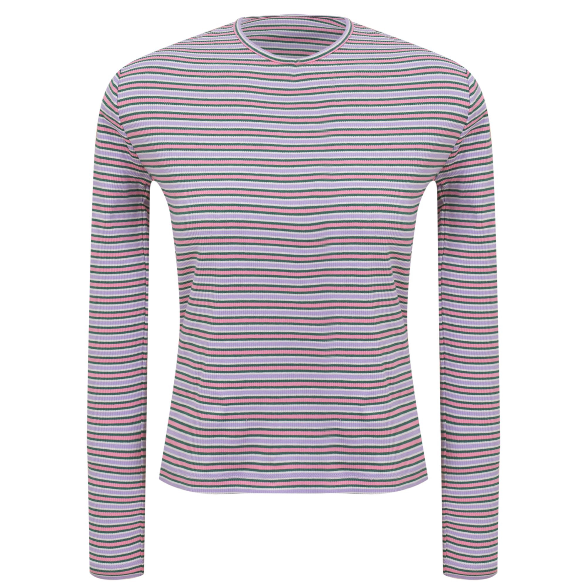V Neck Dolman Striped Tee in Pink by Dot