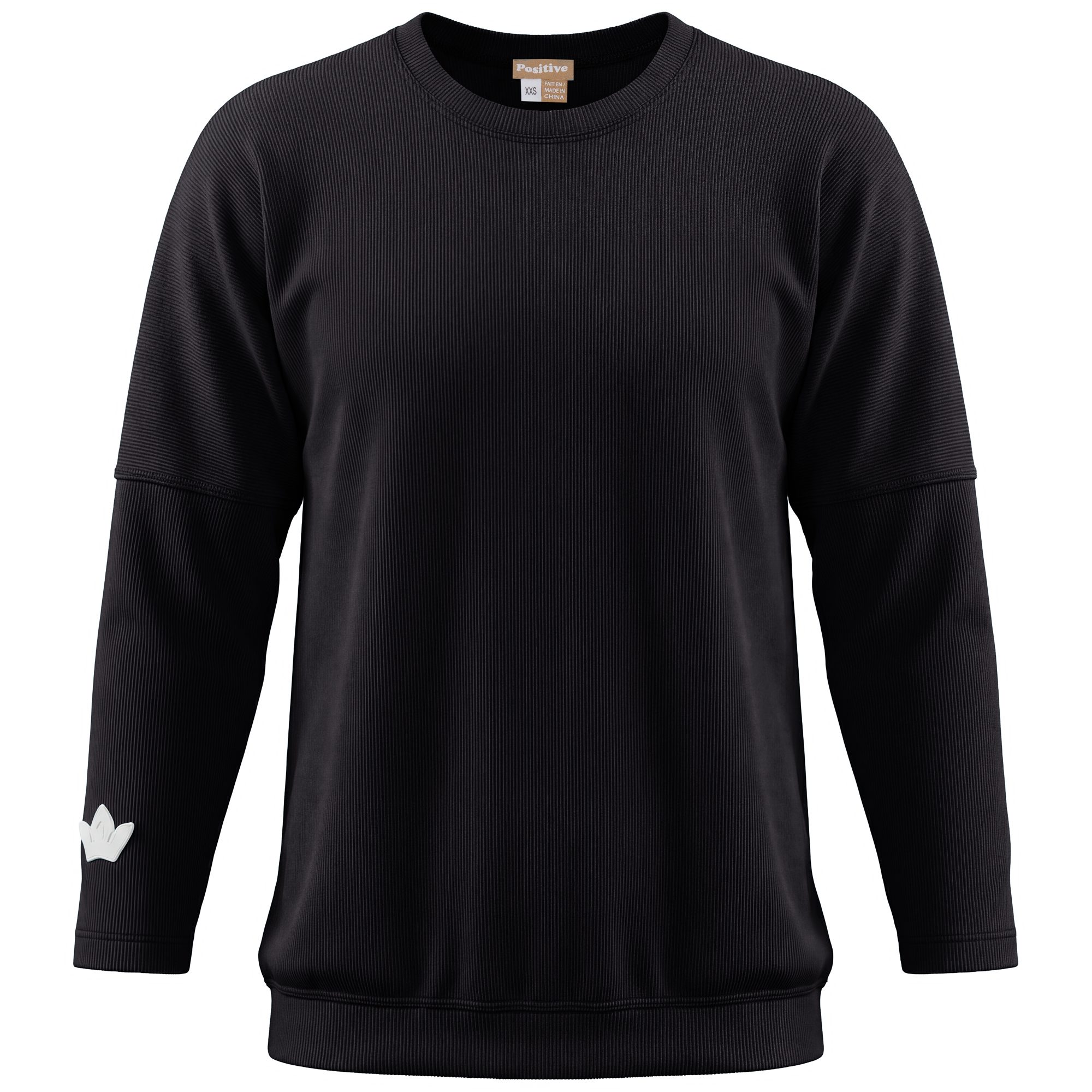 Ribbed Top in Black by Positive