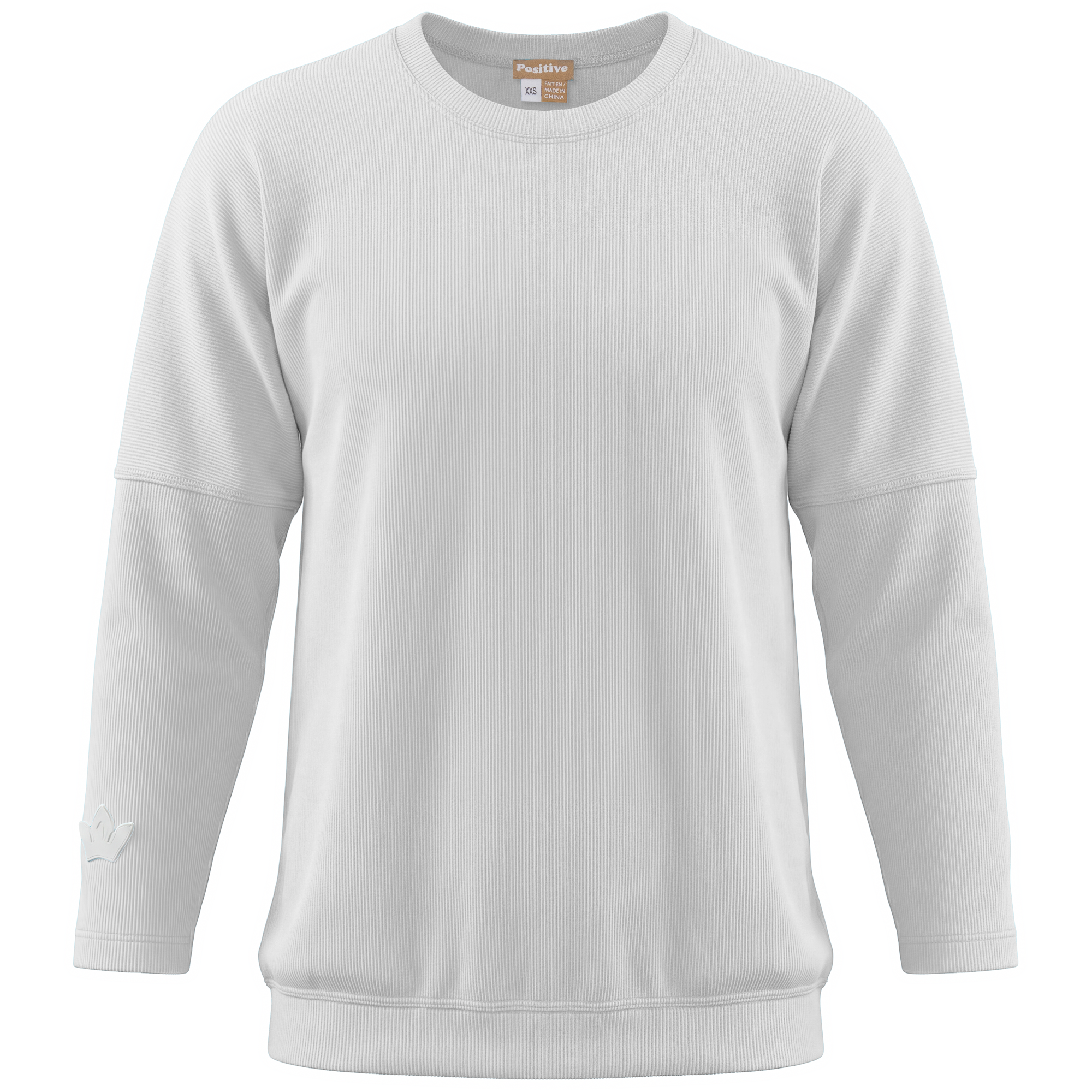 Ribbed Top in White by Positive