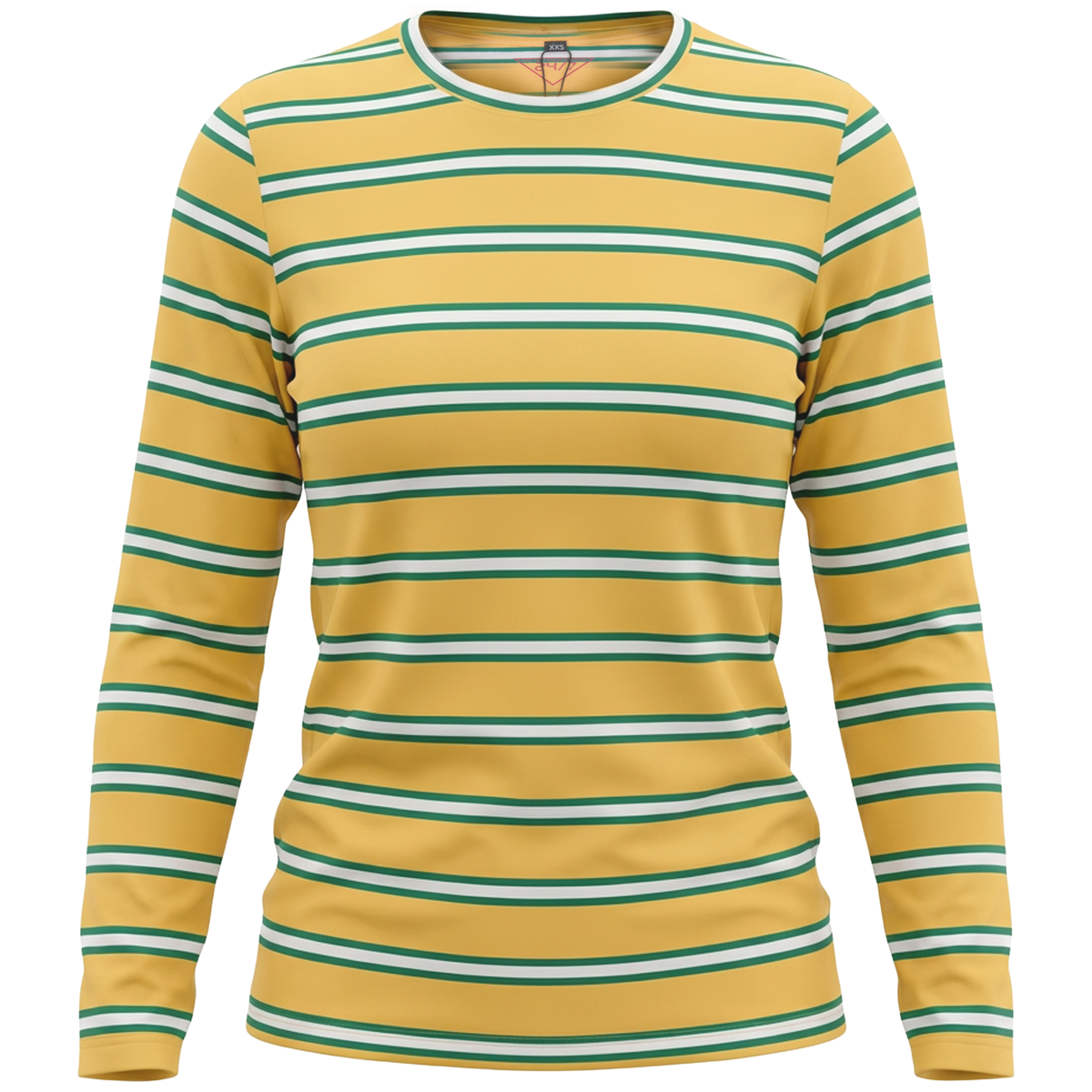 Striped V Neck Tee in Yellow by 24-Jul