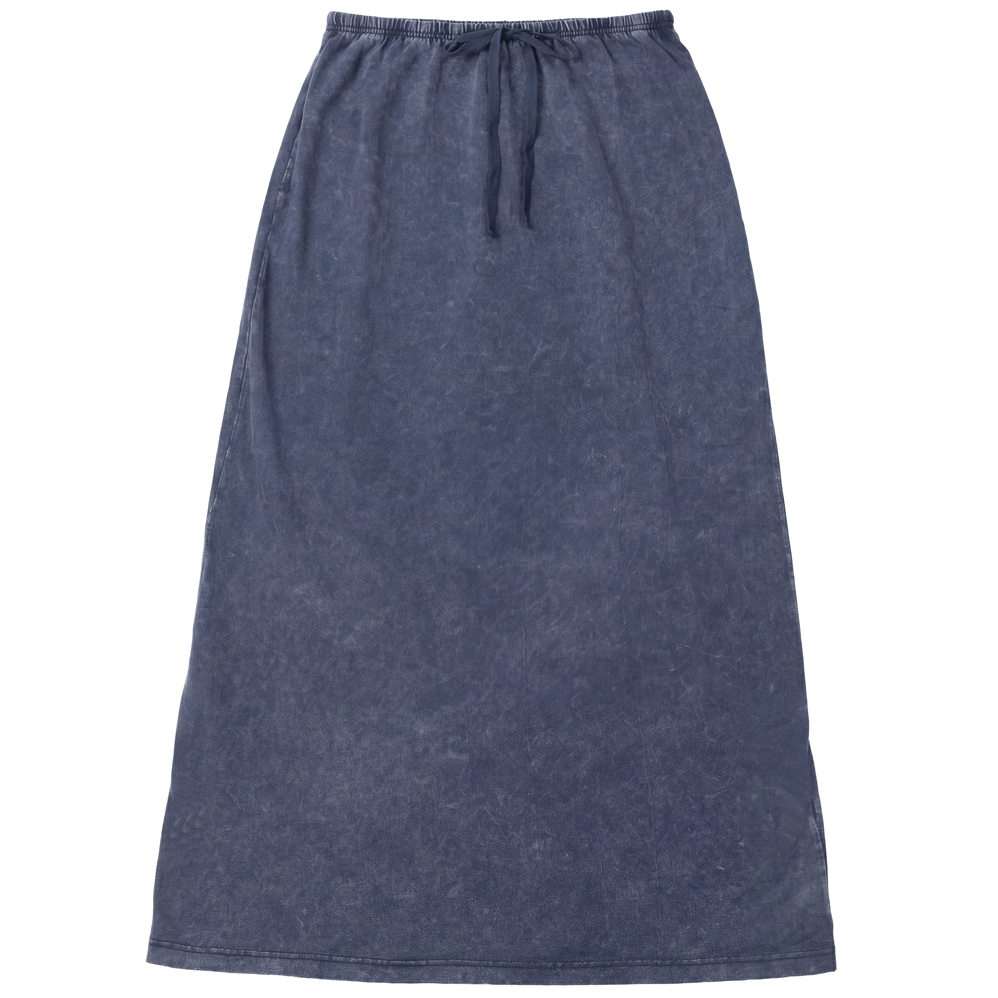 Mineral Wash Maxi Skirt in Dark Denim Wash by QEW