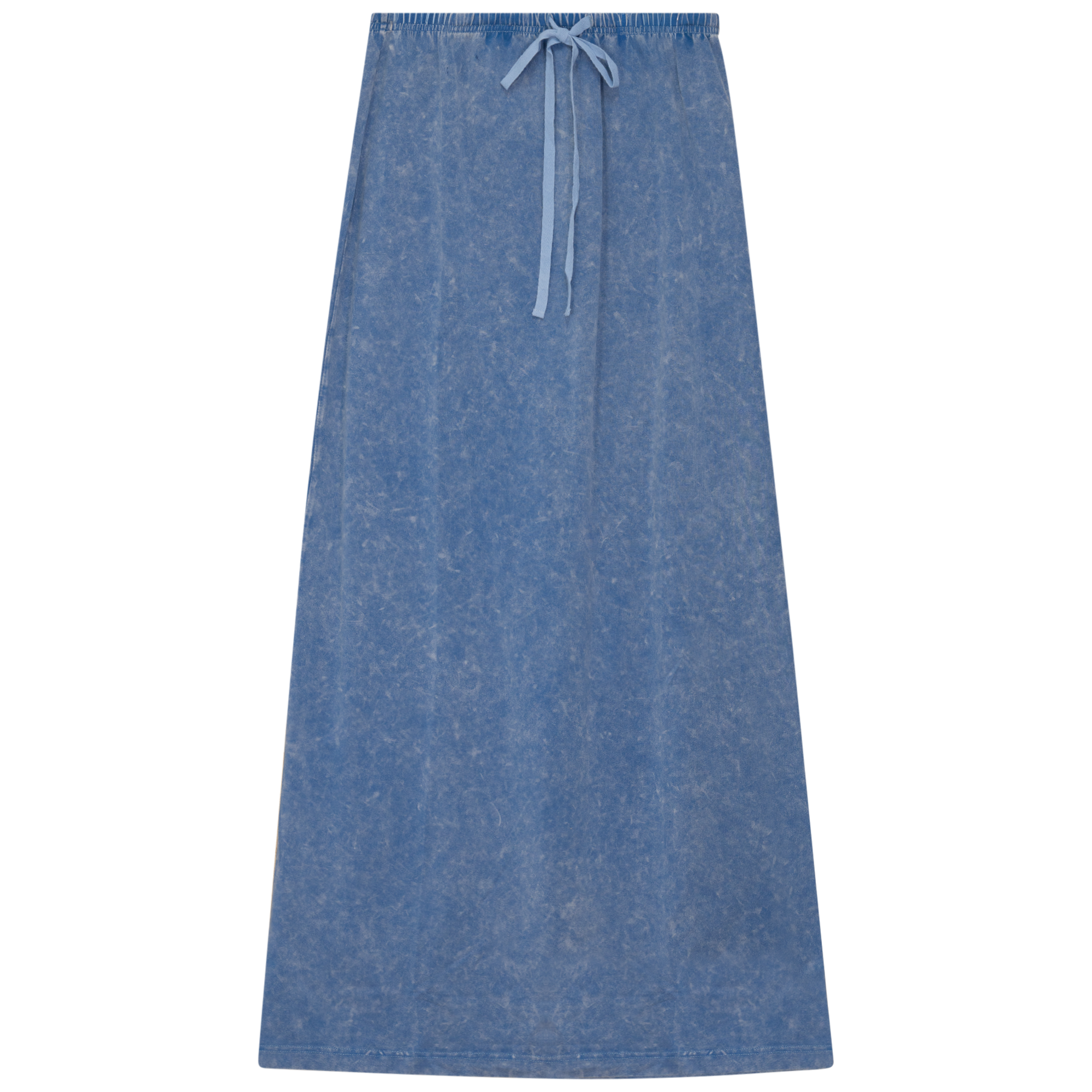 Mineral Wash Maxi Skirt in Light Denim Wash by QEW
