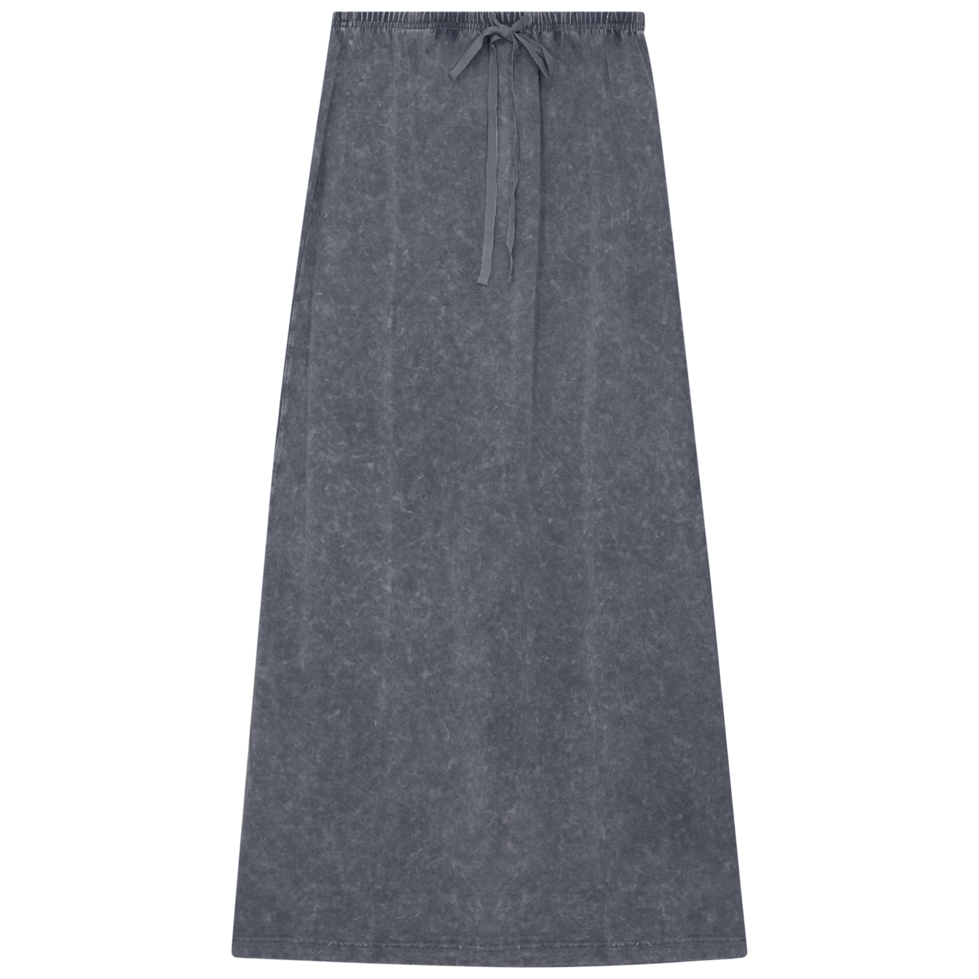 Mineral Wash Maxi Skirt in Light Grey Wash by QEW