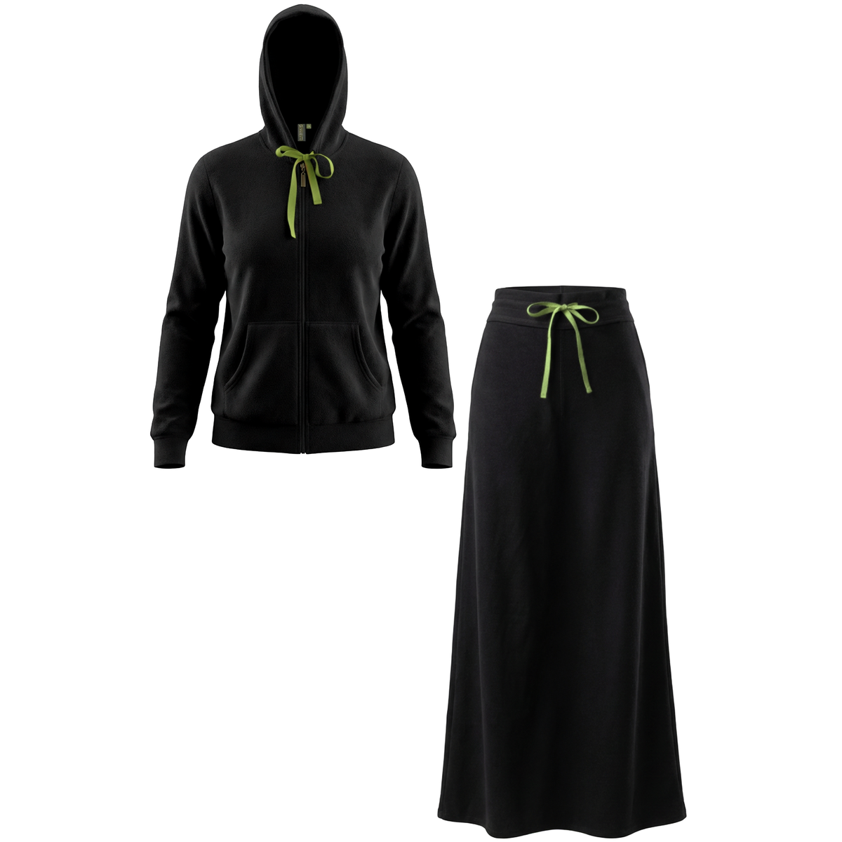 2 PC Terry Set in Jet Black Neon by Red Myth