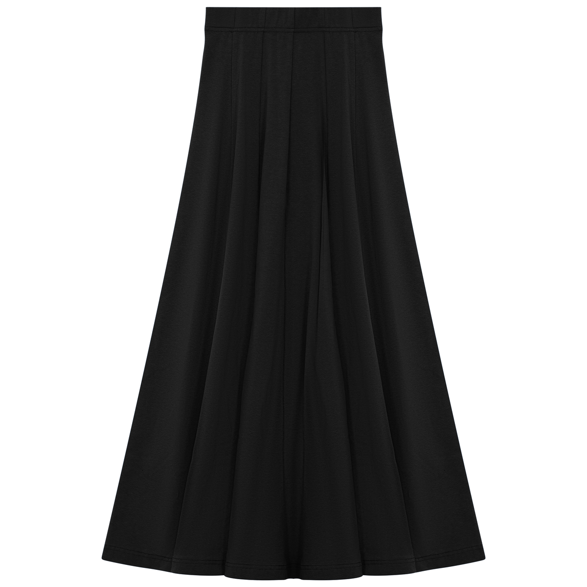 Midi Godet Skirt in Black by Bonjour