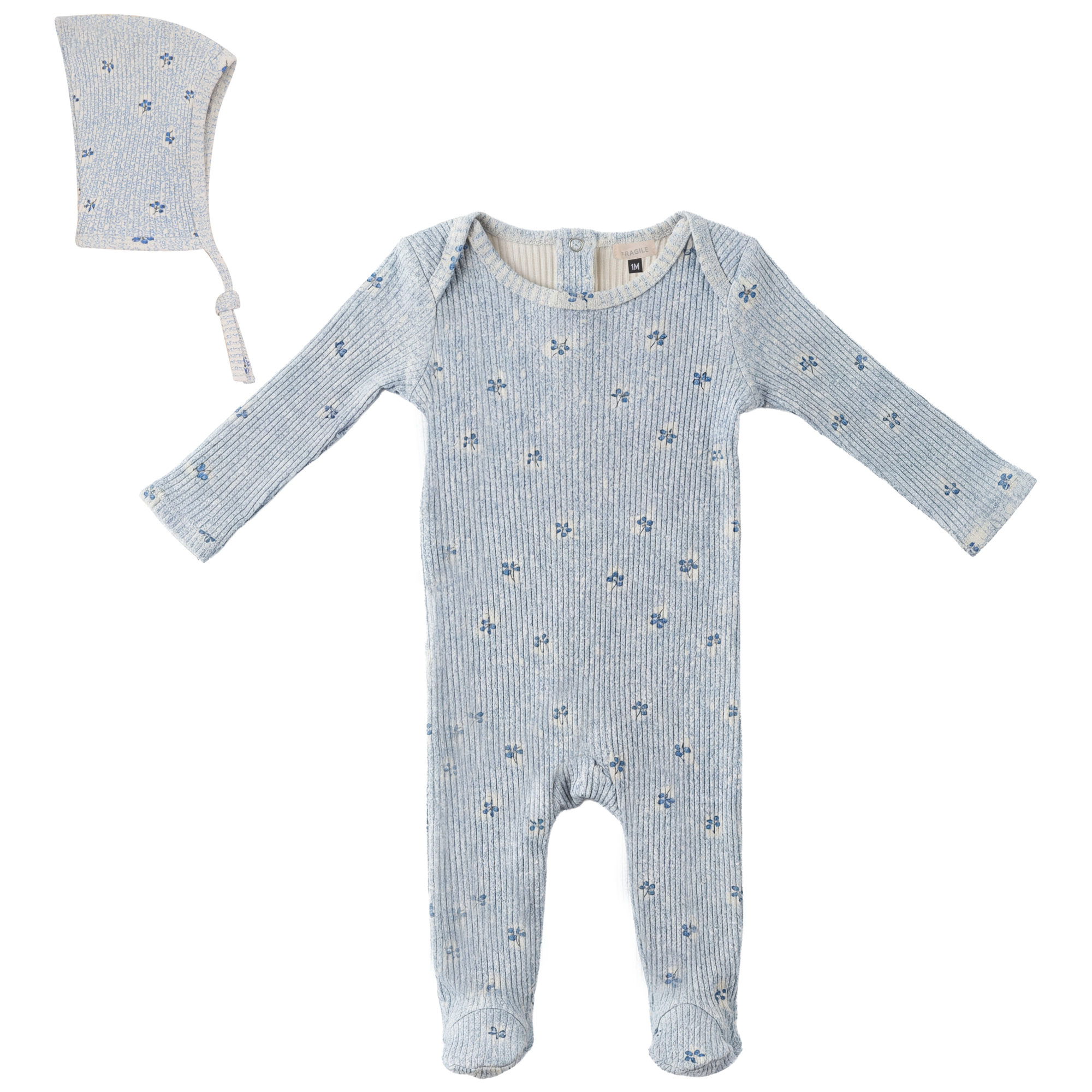 Cherry Print Onesie in Blue by Fragile