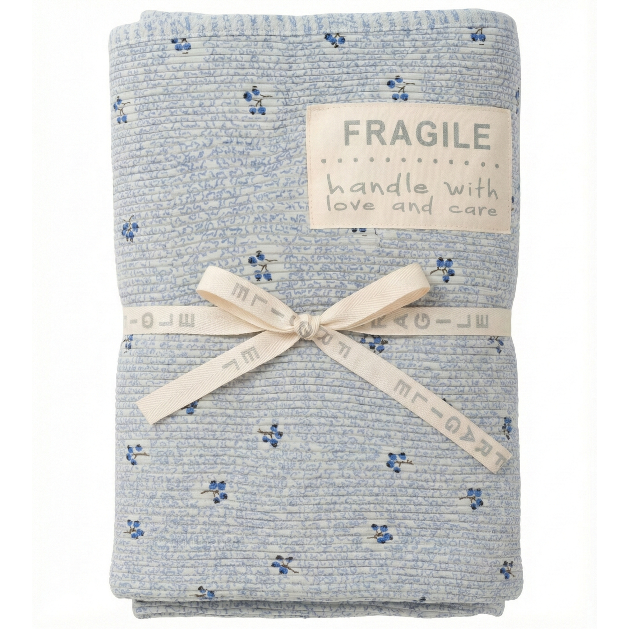 Cherry Print Blanket in Blue One Size by Fragile
