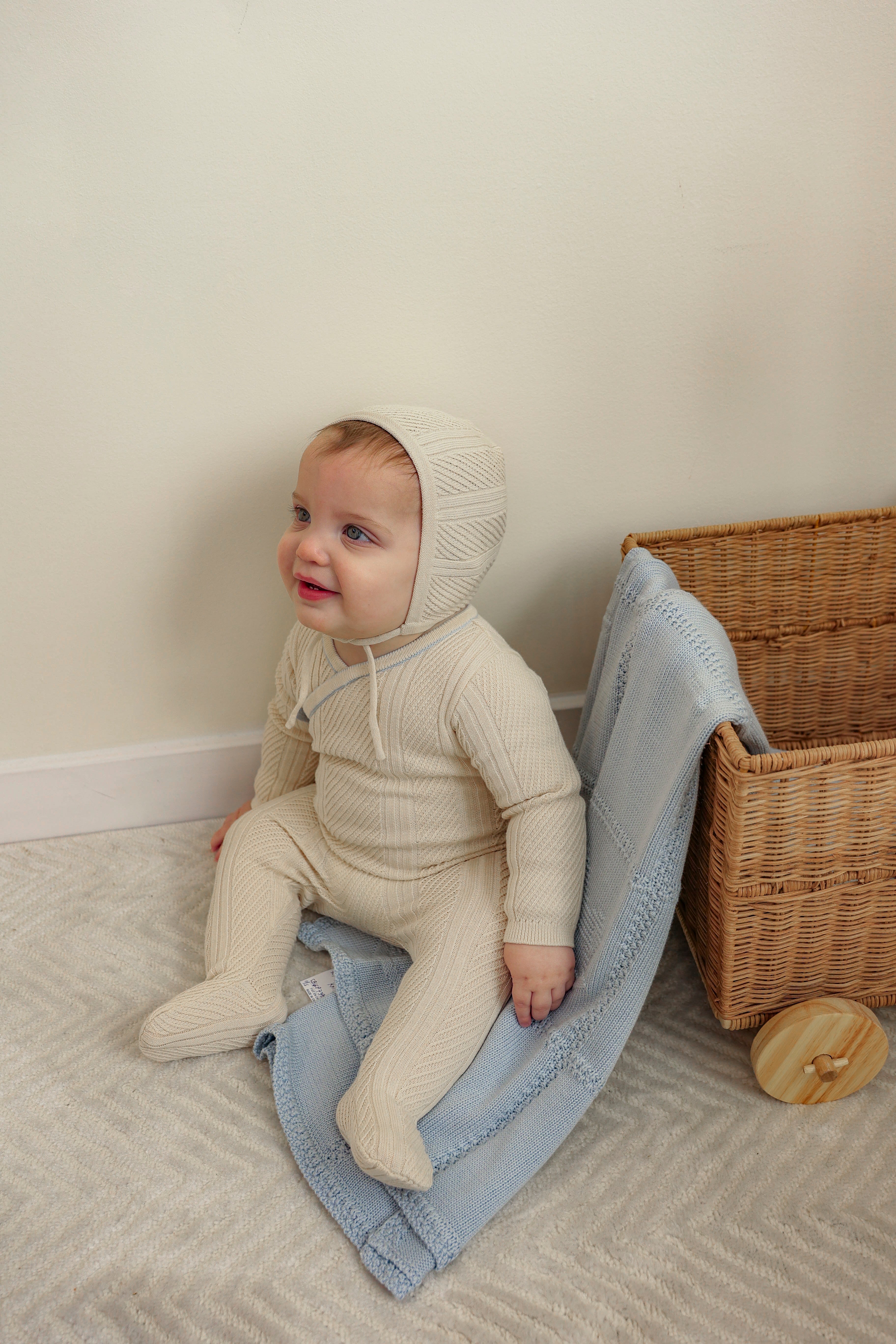 Lace Textured Knit Onesie in by Fragile