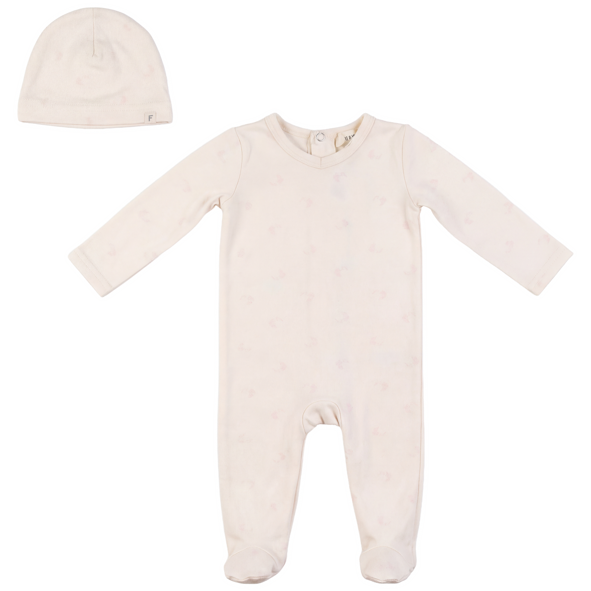 Cotton Floral Print Onesie in Mauve Natural by Fragile